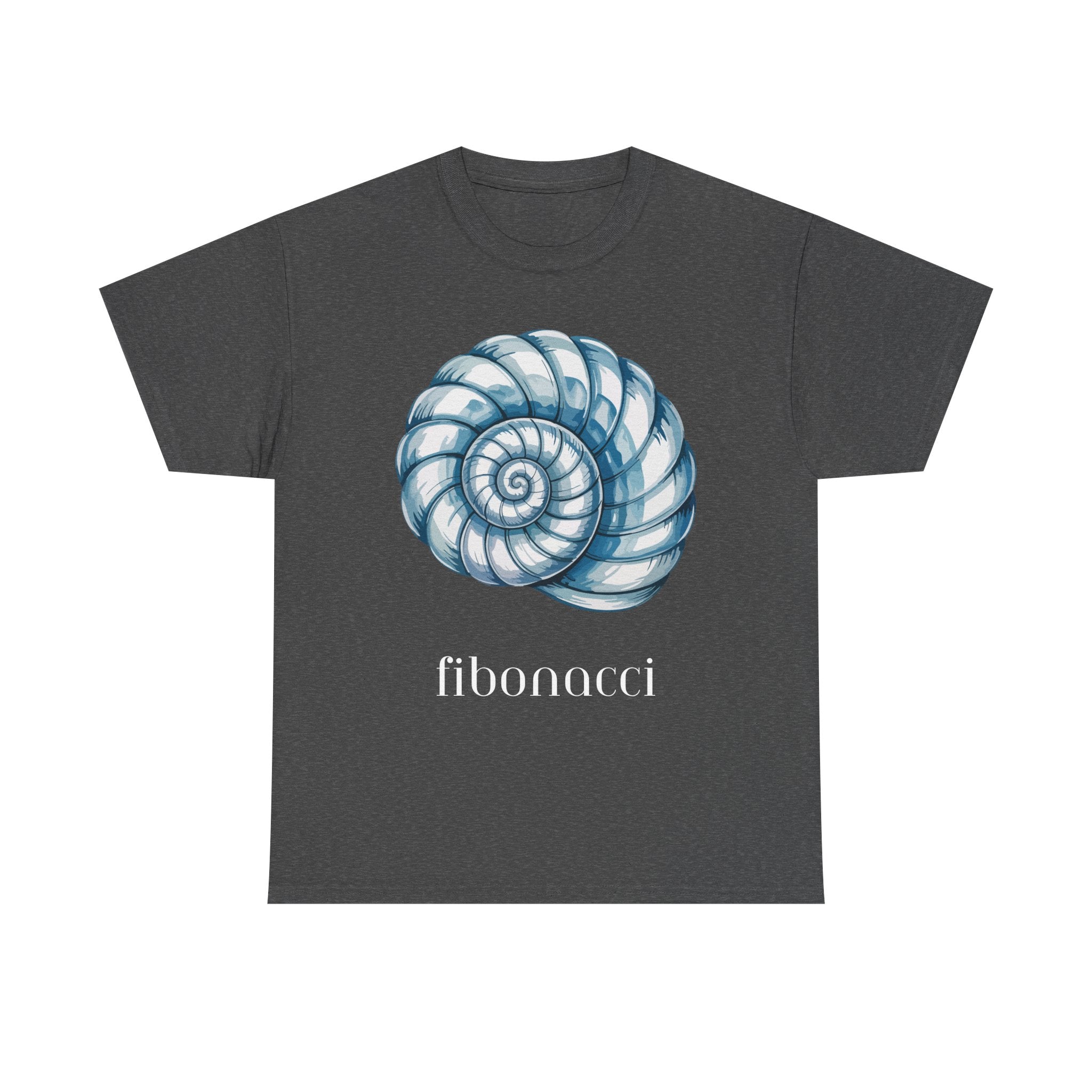 Fibonacci Spiral Tee, Unisex Heavy Cotton Shirt