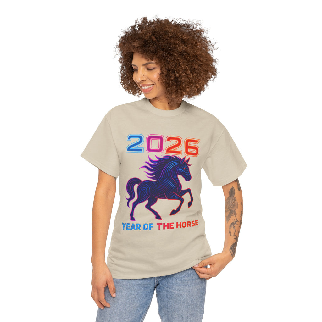 2026 Year of the Horse T-Shirt | Neon Stallion Graphic Tee