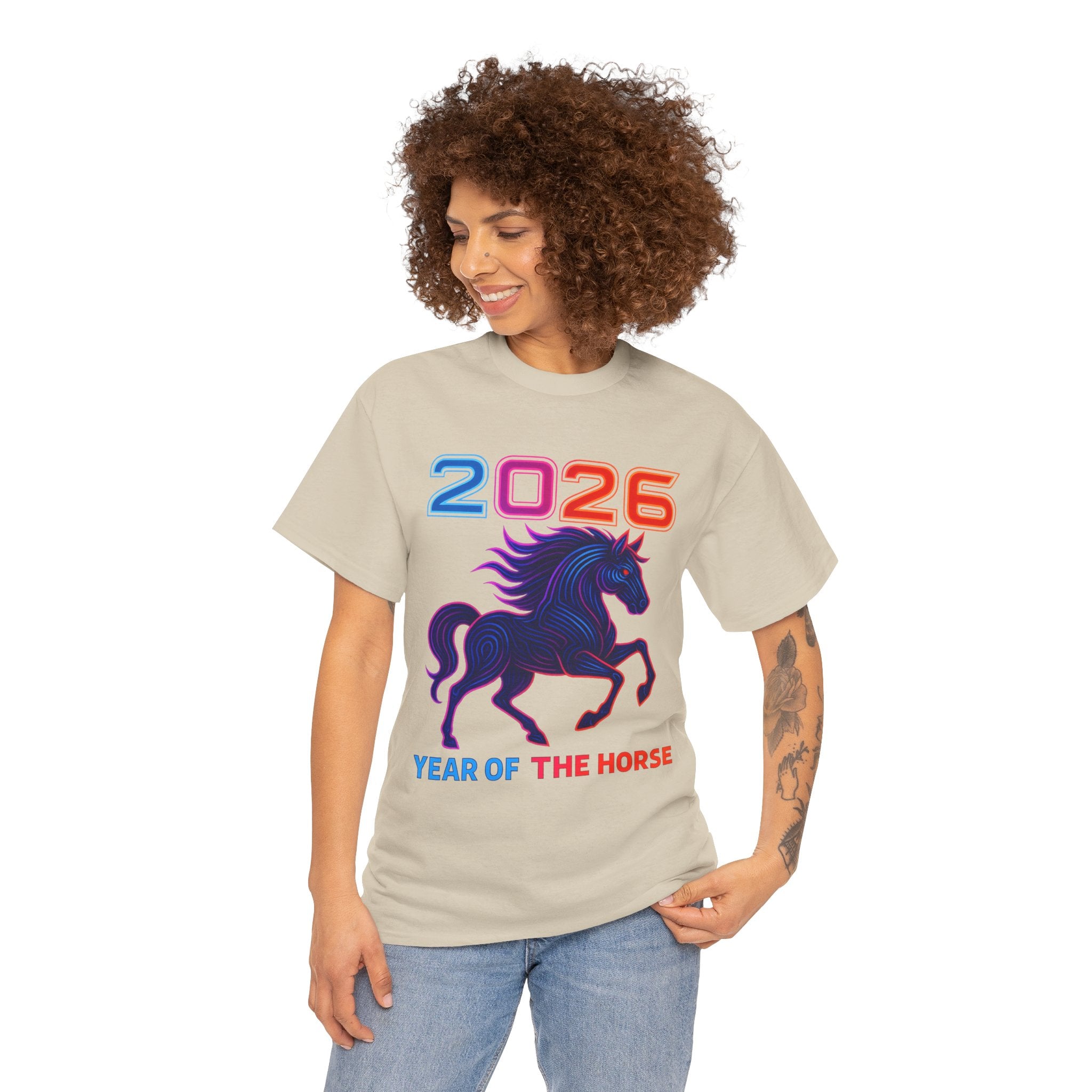 2026 Year of the Horse T-Shirt | Neon Stallion Graphic Tee