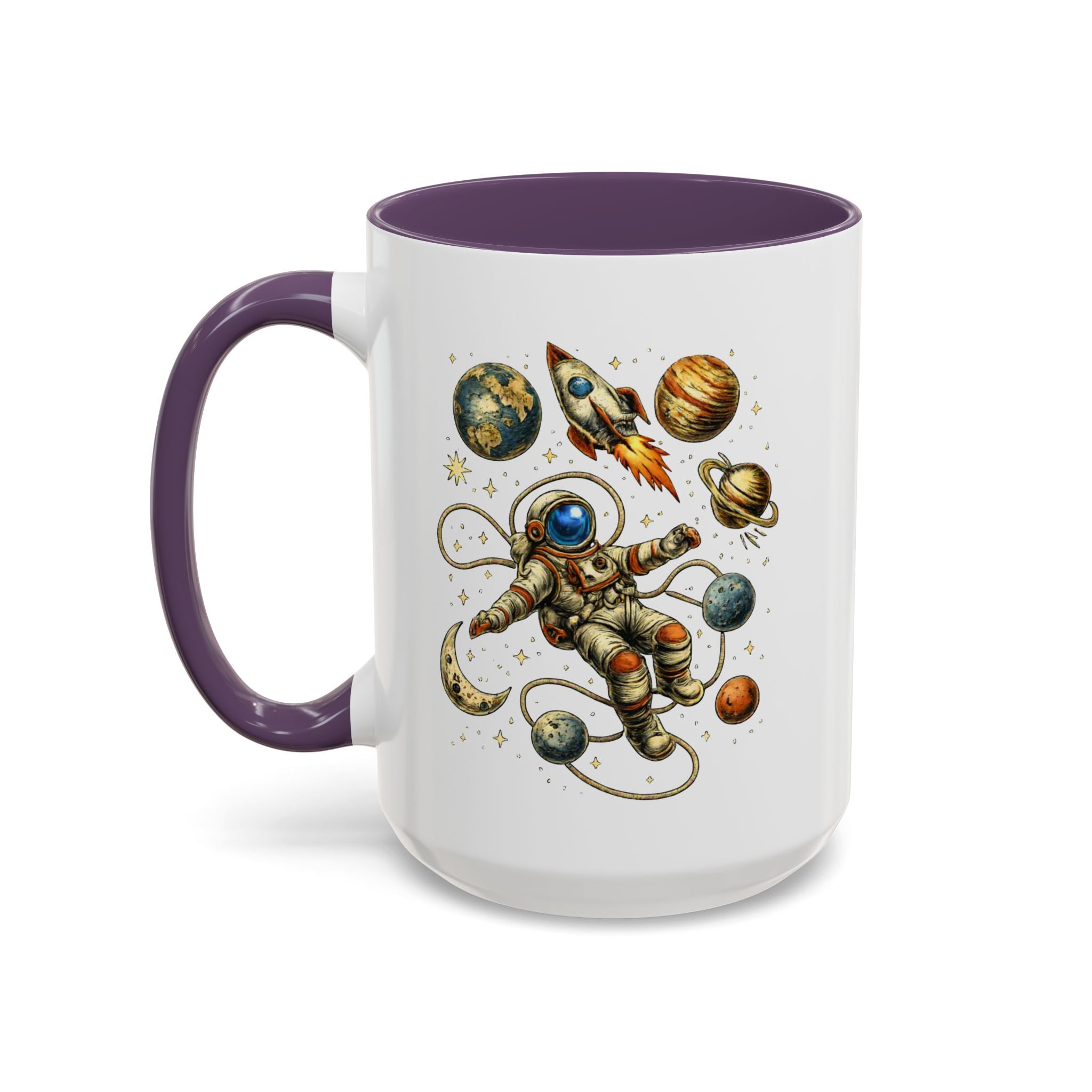 Astronaut in Space Coffee Mug | Rocket Planets Solar System