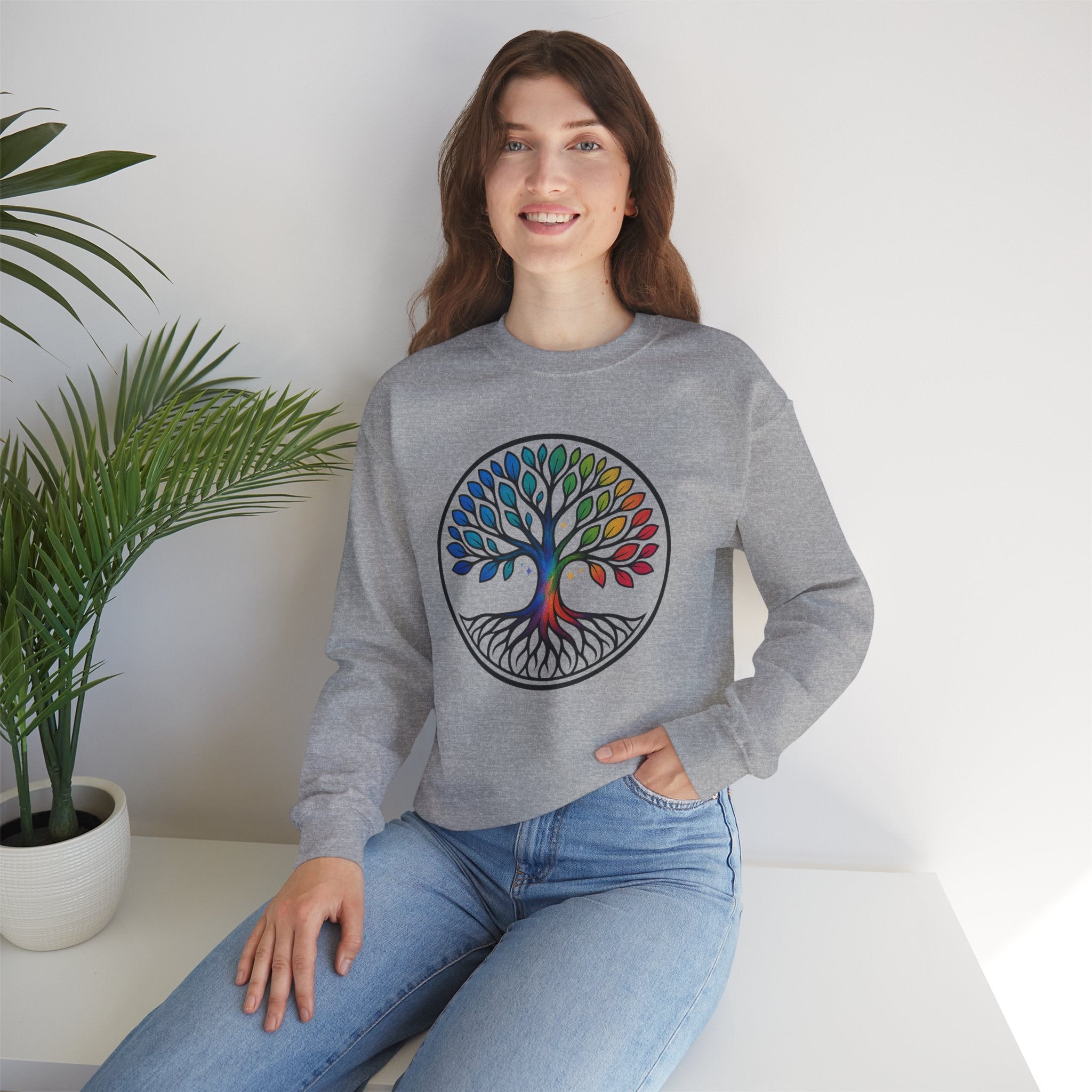 Rainbow Tree of Life Graphic Crewneck sweatshirt