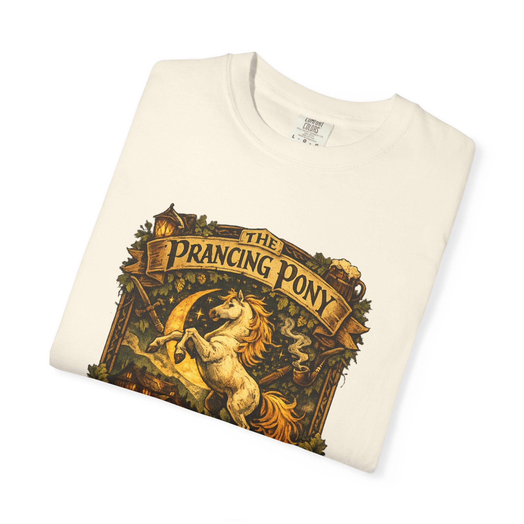 Prancing Pony Vintage Graphic T-Shirt — Bree Inn Fantasy Heraldry Tee