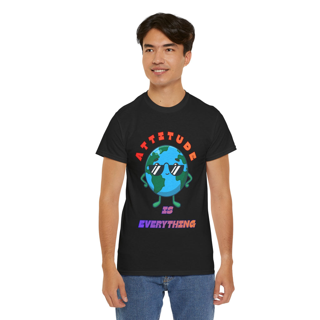 Attitude Is Everything Earth Character T-Shirt | Cute Planet Graphic Tee