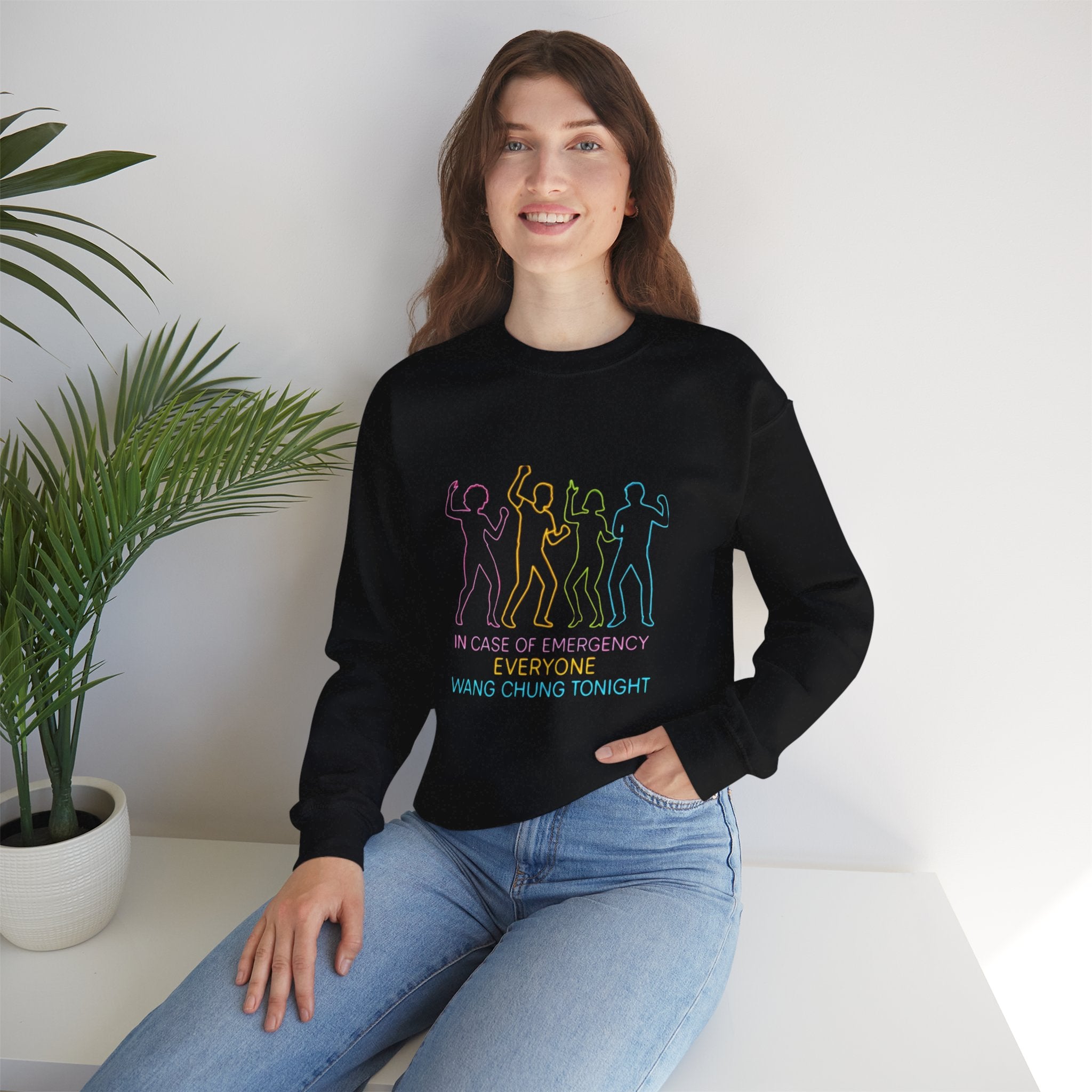 Emergency Everyone Wang Chung Tonight Sweatshirt, Cozy Playful Crewneck, Fun Gift for Music Lovers, Unisex Apparel