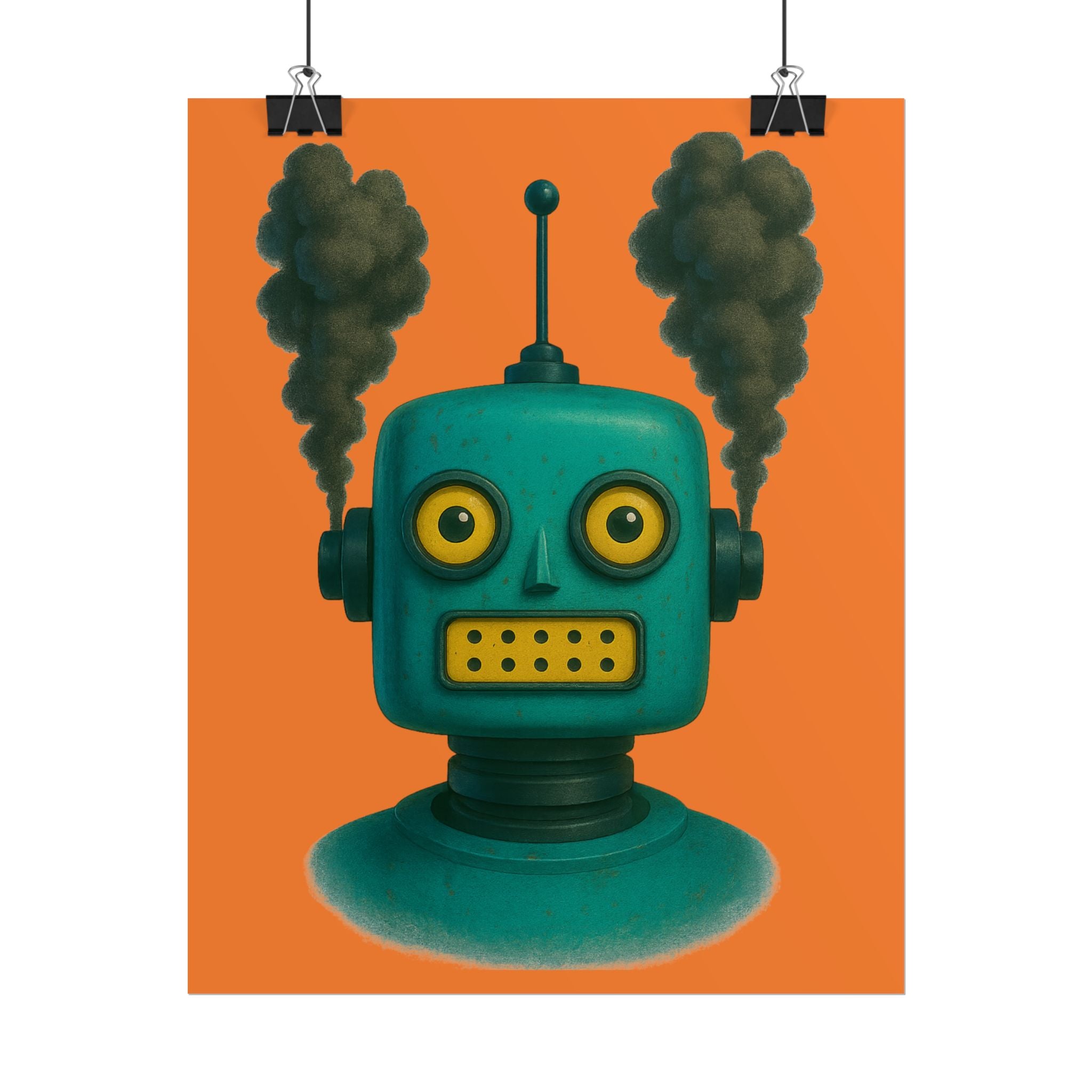 Whimsical Robot Art Print, Fun Wall Art for Kids' Rooms, Playful Home Decor, Unique Gift for Tech Lovers, Colorful Poster