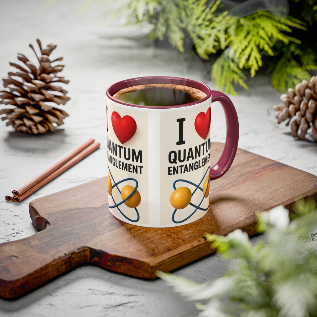 I Love Quantum Entanglement Mug – Science Nerd Coffee Mug