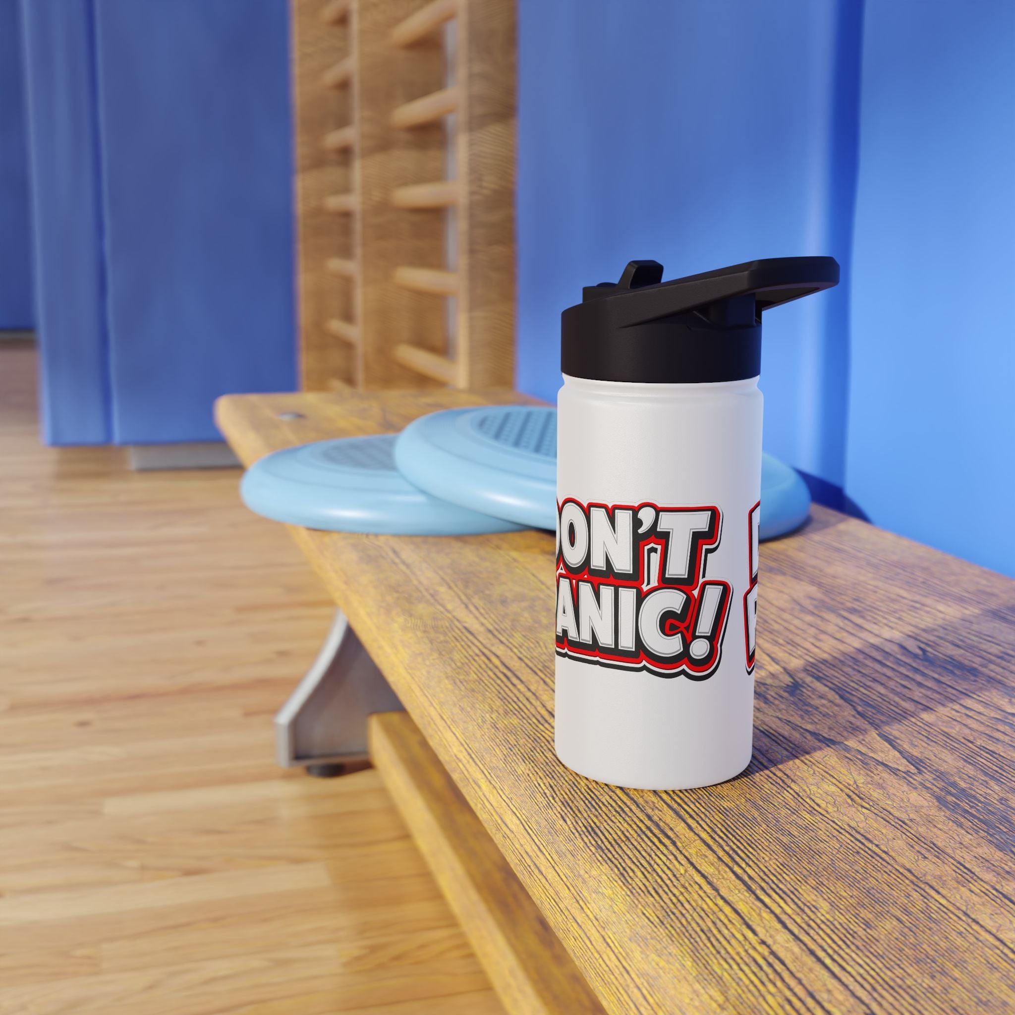 Don't Panic Stainless Steel Water Bottle — Funny Retro Graphic Insulated Bottle