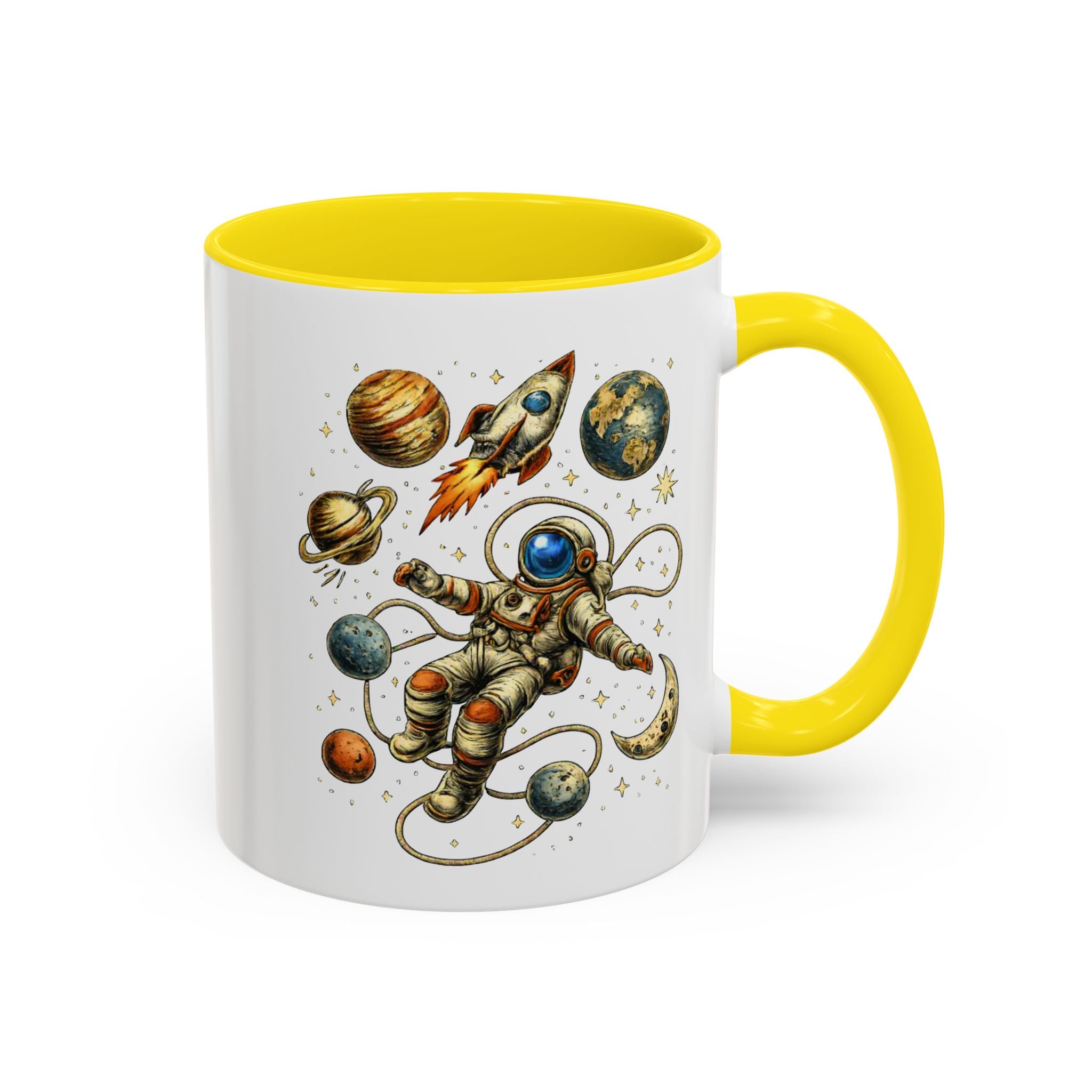 Astronaut in Space Coffee Mug | Rocket Planets Solar System
