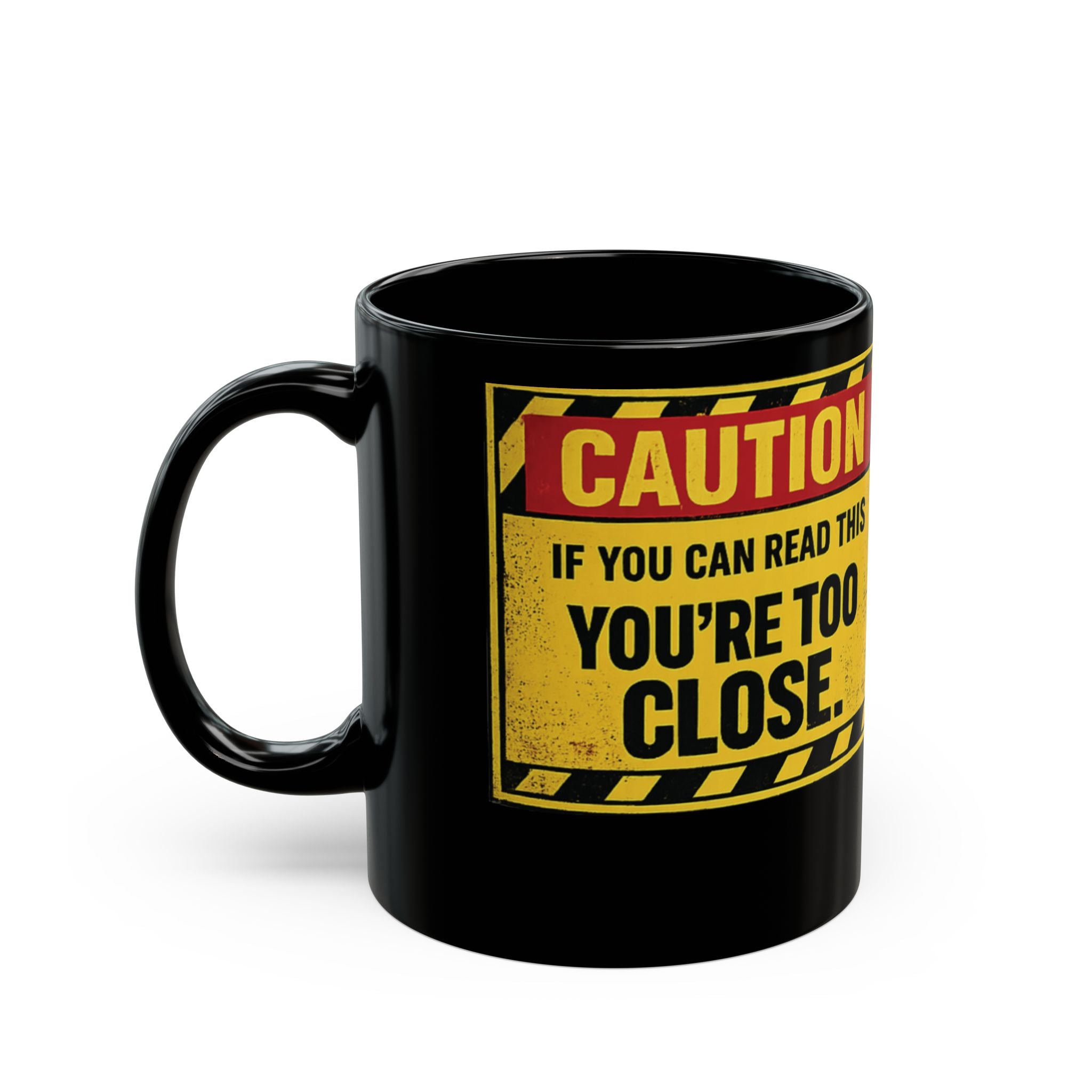 Coffee Threat Level Gauge Mug | Black Ceramic 11oz