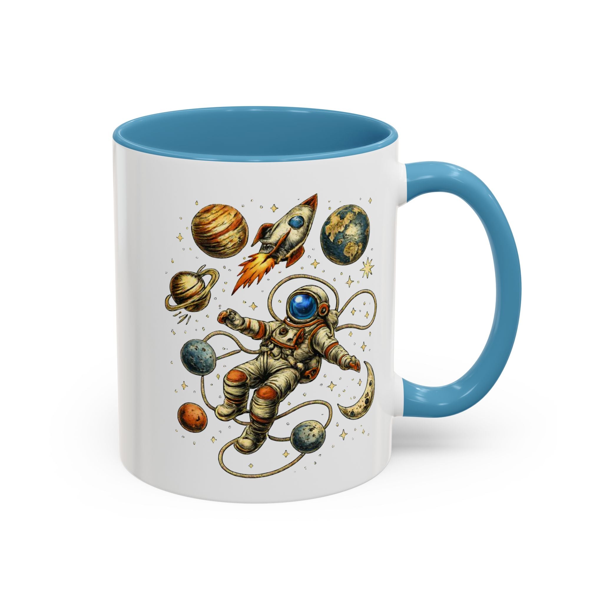 Astronaut in Space Coffee Mug | Rocket Planets Solar System