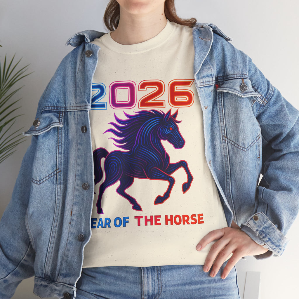 2026 Year of the Horse T-Shirt | Neon Stallion Graphic Tee