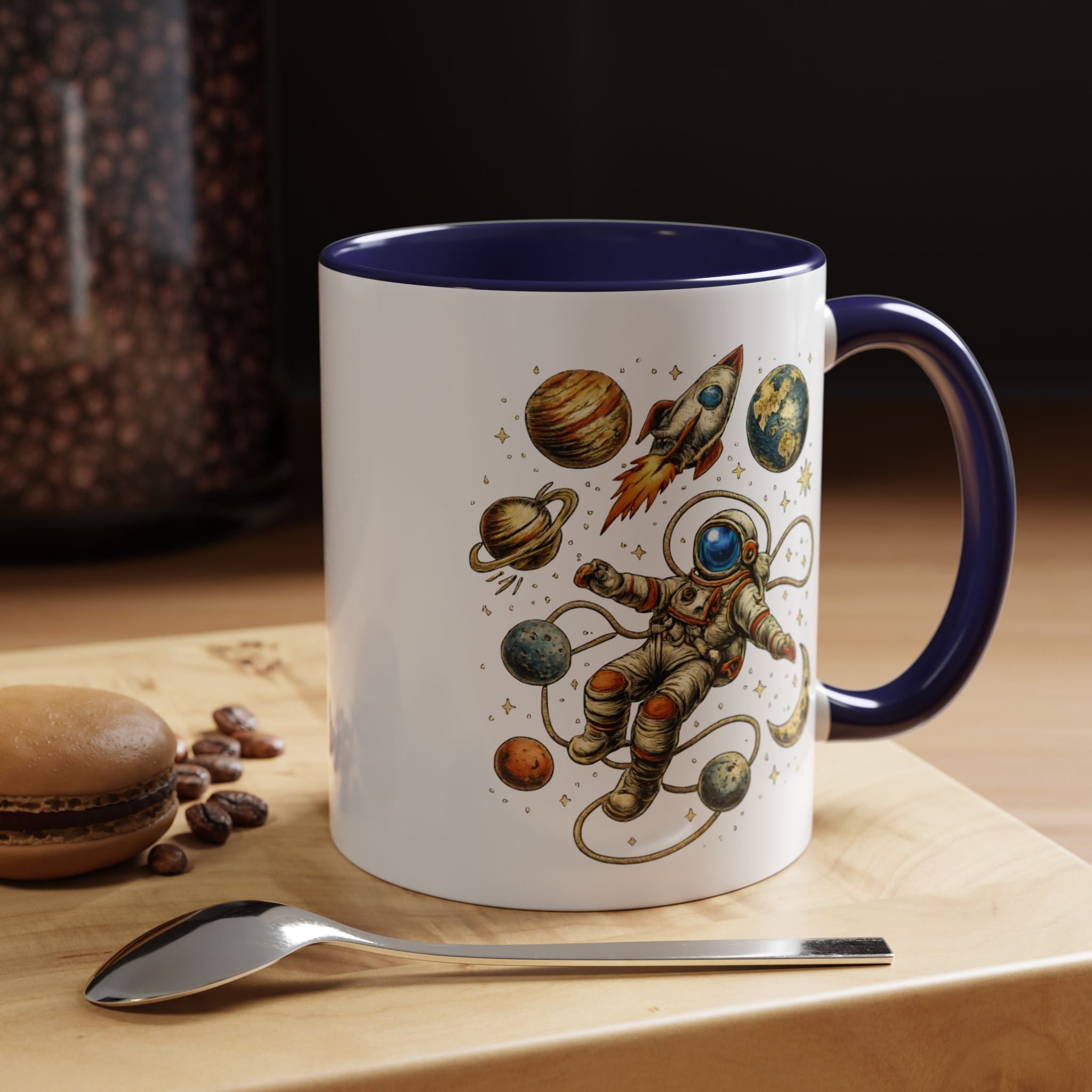 Astronaut in Space Coffee Mug | Rocket Planets Solar System