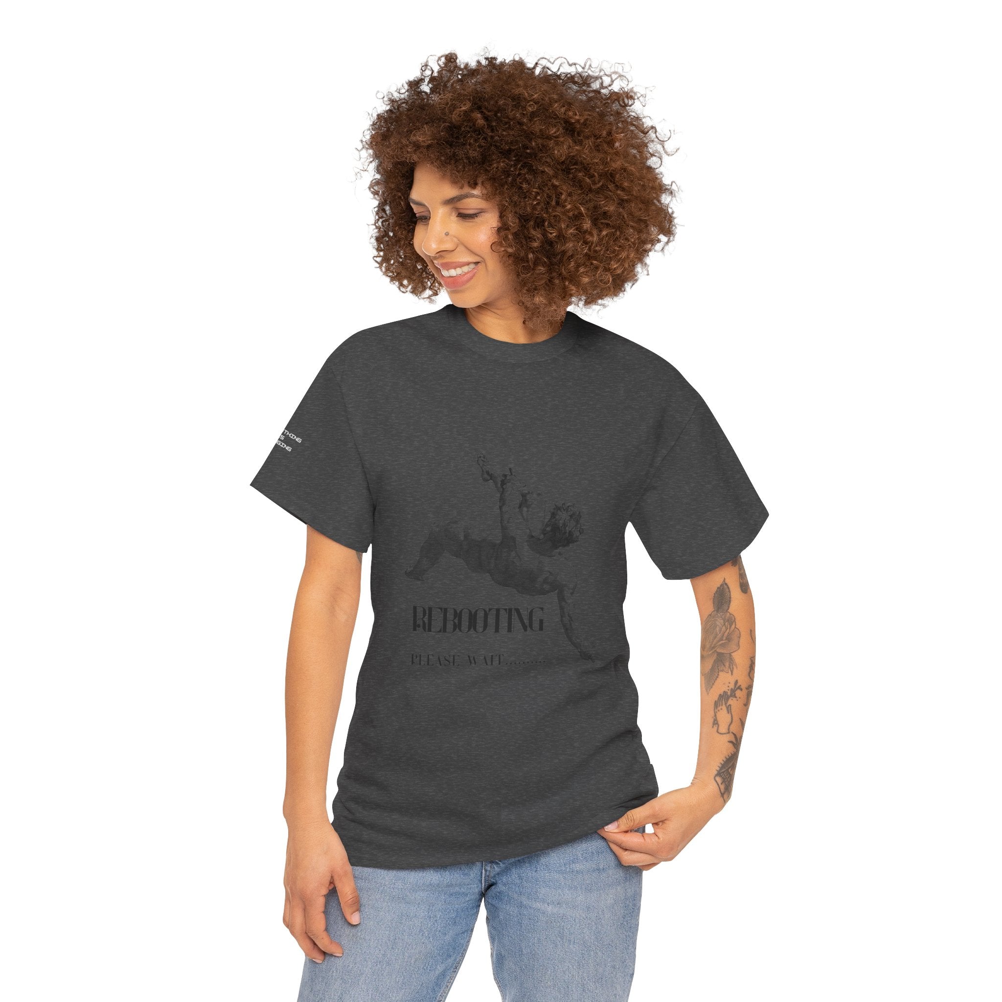 Rebooting Please Wait...  Artistic Unisex Heavy Cotton Tee - Perfect for Casual Wear, Unique Gift, Birthday, or Art Lovers