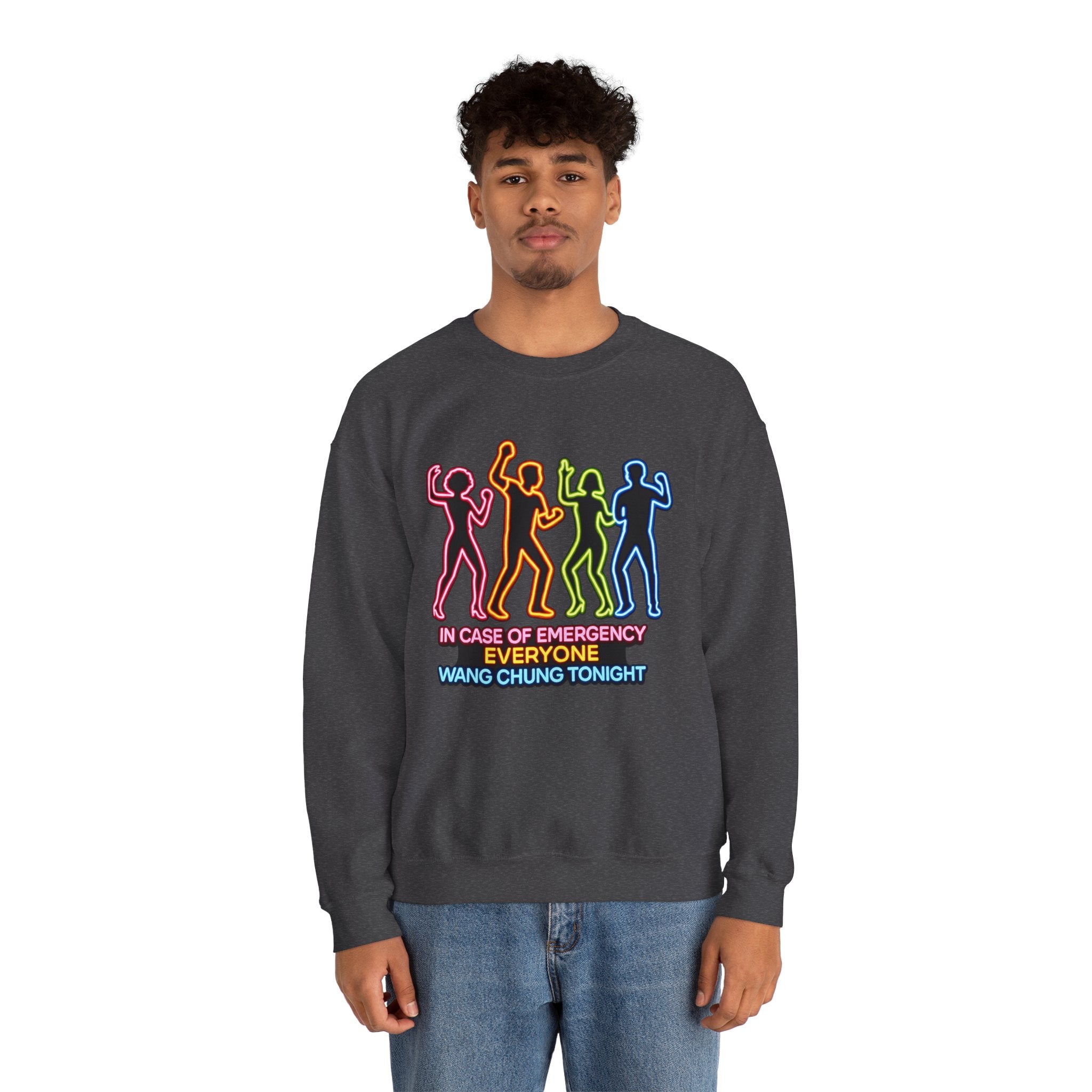 Emergency Everyone Wang Chung Tonight Sweatshirt, Cozy Playful Crewneck, Fun Gift for Music Lovers, Unisex Apparel