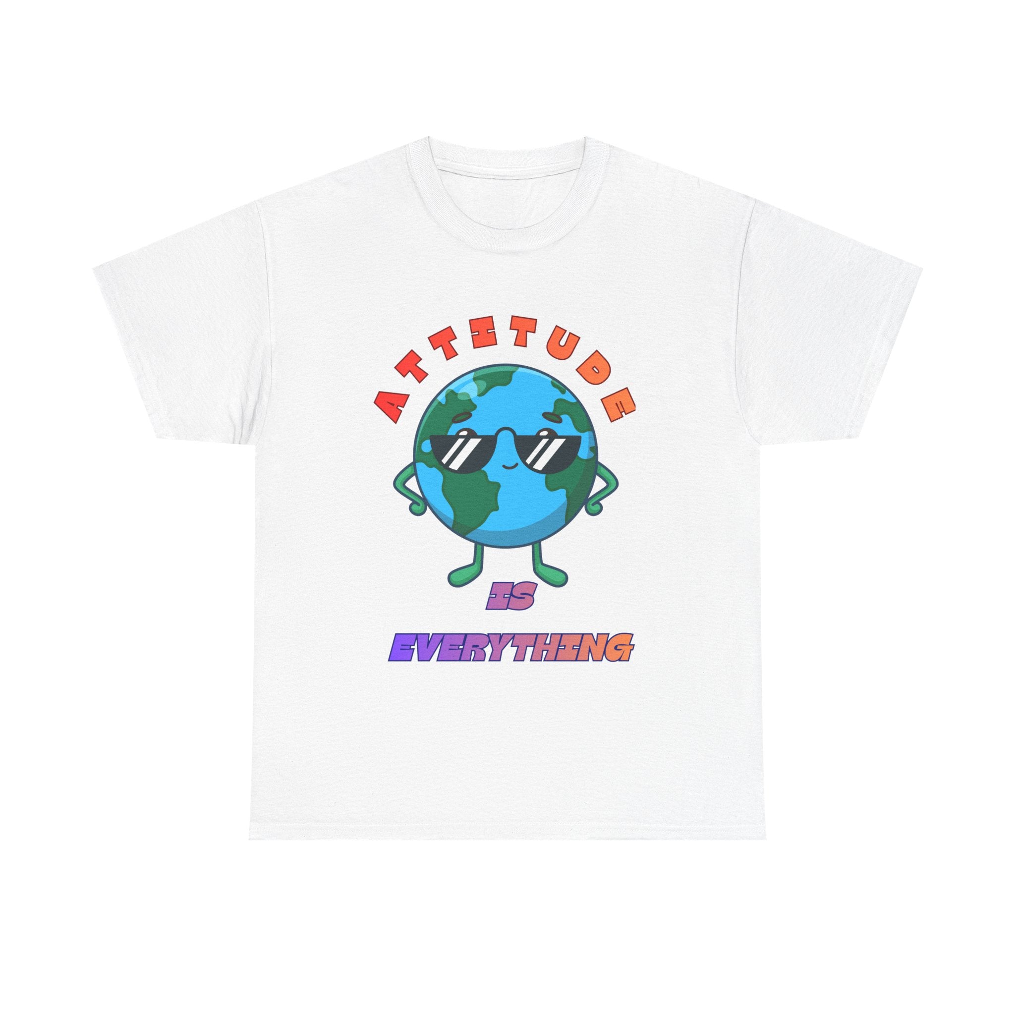 Attitude Is Everything Earth Character T-Shirt | Cute Planet Graphic Tee