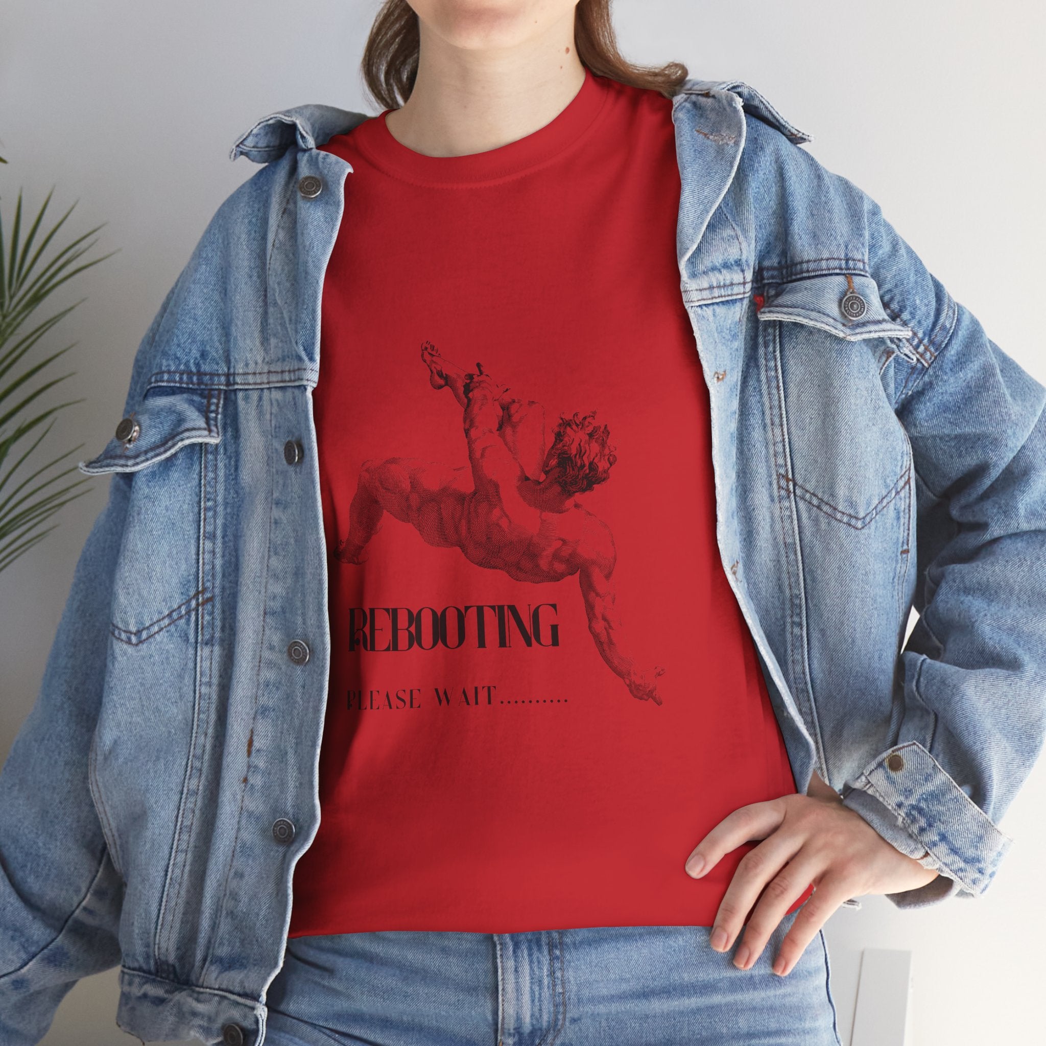 Rebooting Please Wait...  Artistic Unisex Heavy Cotton Tee - Perfect for Casual Wear, Unique Gift, Birthday, or Art Lovers