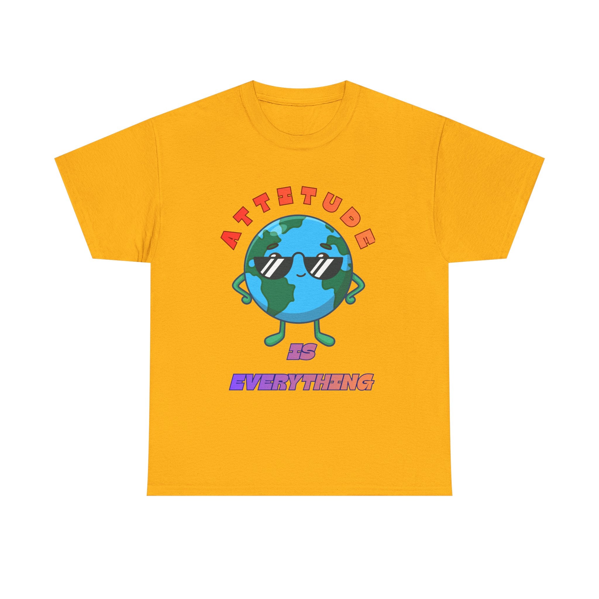 Attitude Is Everything Earth Character T-Shirt | Cute Planet Graphic Tee