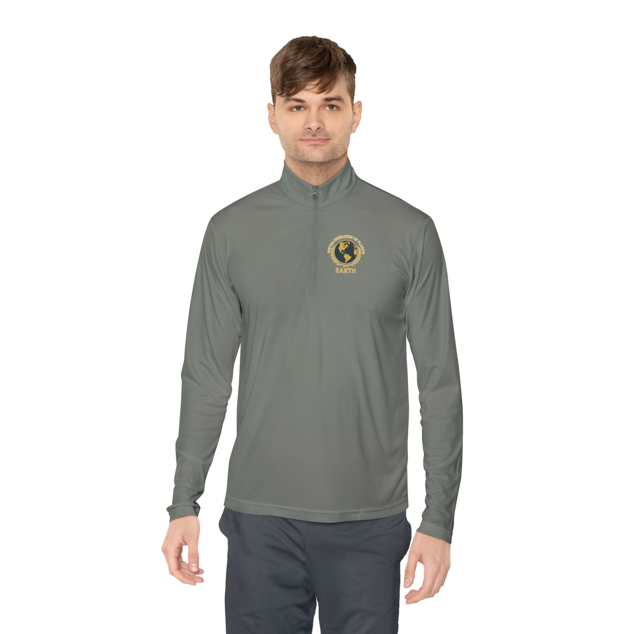 Star Trek United Federation of Planets Unisex Quarter-Zip Pullover - Comfortable, Stylish Outerwear for Outdoor Adventures, Casual Wear,