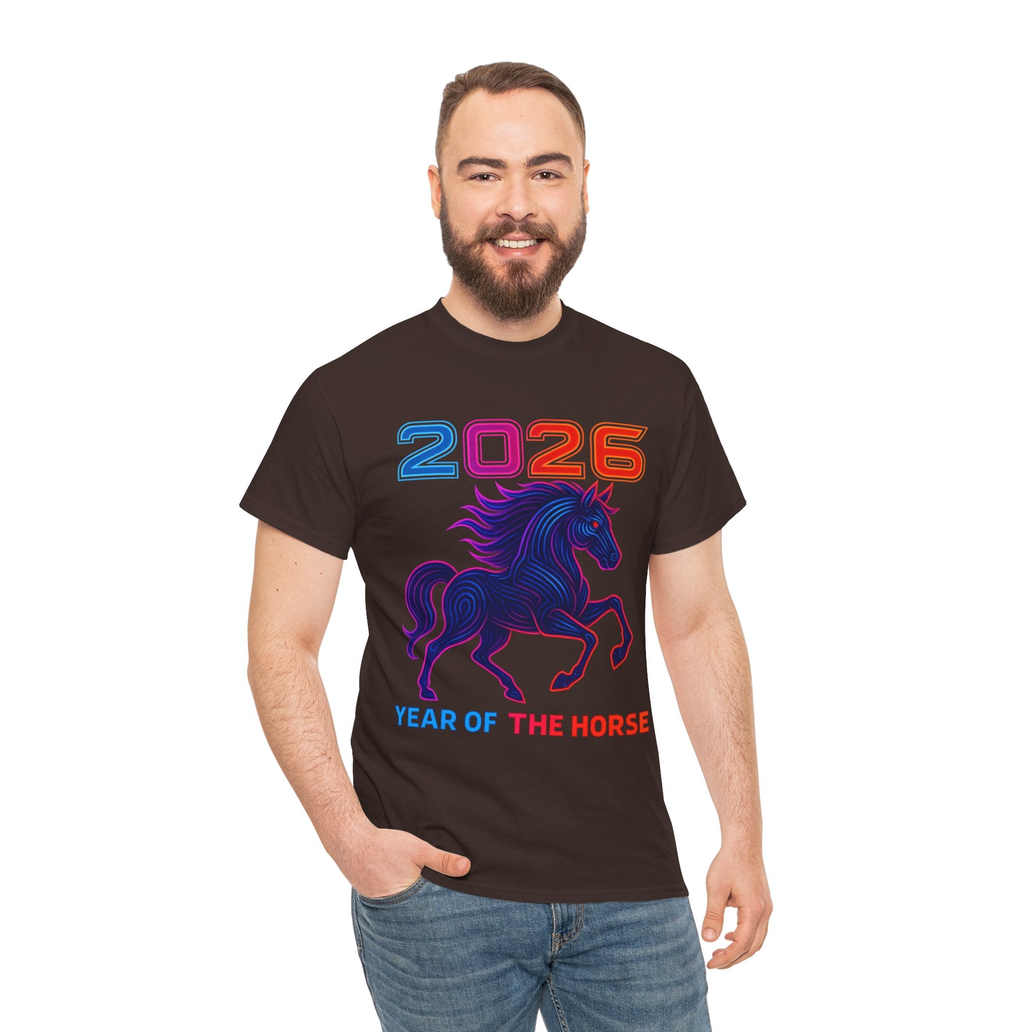 2026 Year of the Horse T-Shirt | Neon Stallion Graphic Tee