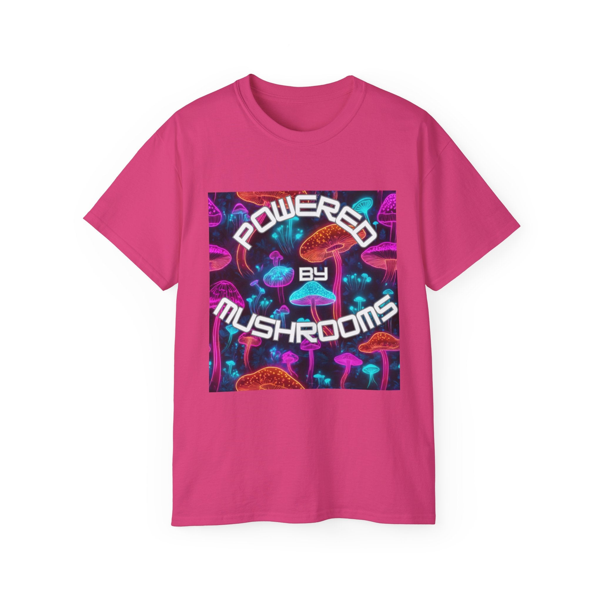 Powered by Mushrooms Funky Unisex Graphic Shirt