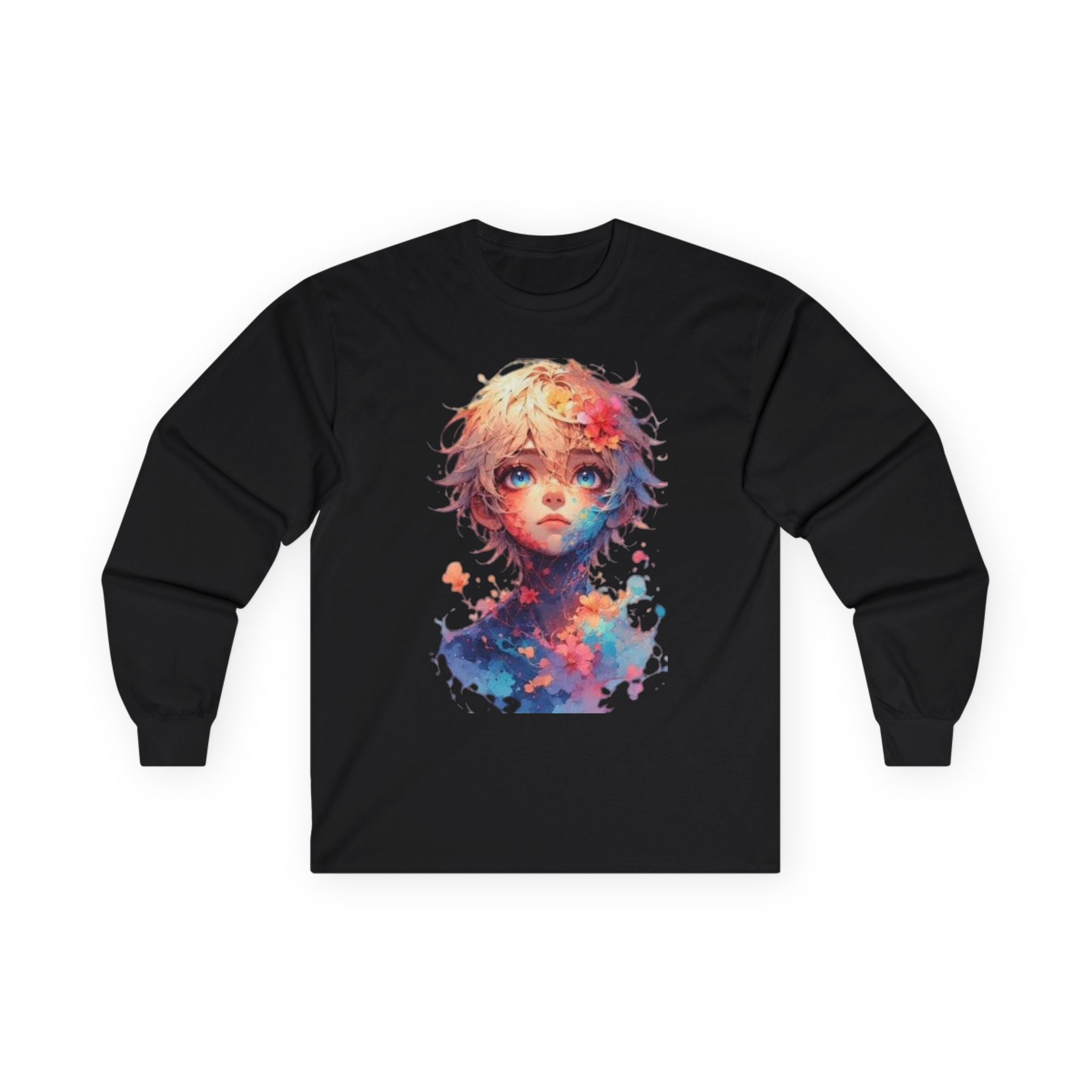 Colorful Fantasy Unisex Long Sleeve Tee with Artistic Design, Graphic Top, Casual Wear, Unique Gift, Fashion Statement