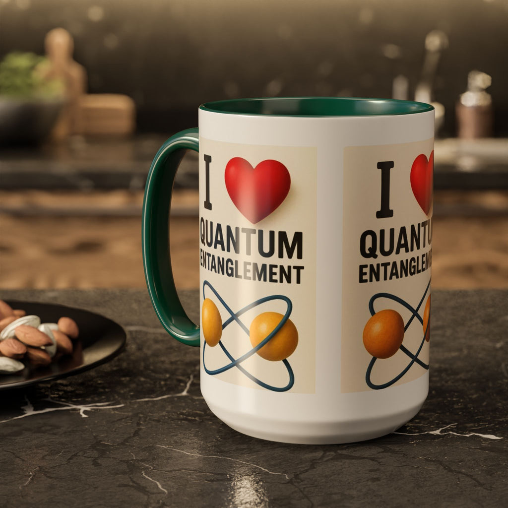 I Love Quantum Entanglement Mug – Science Nerd Coffee Mug