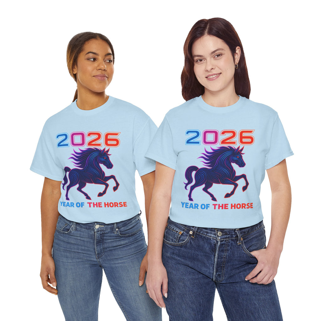 2026 Year of the Horse T-Shirt | Neon Stallion Graphic Tee