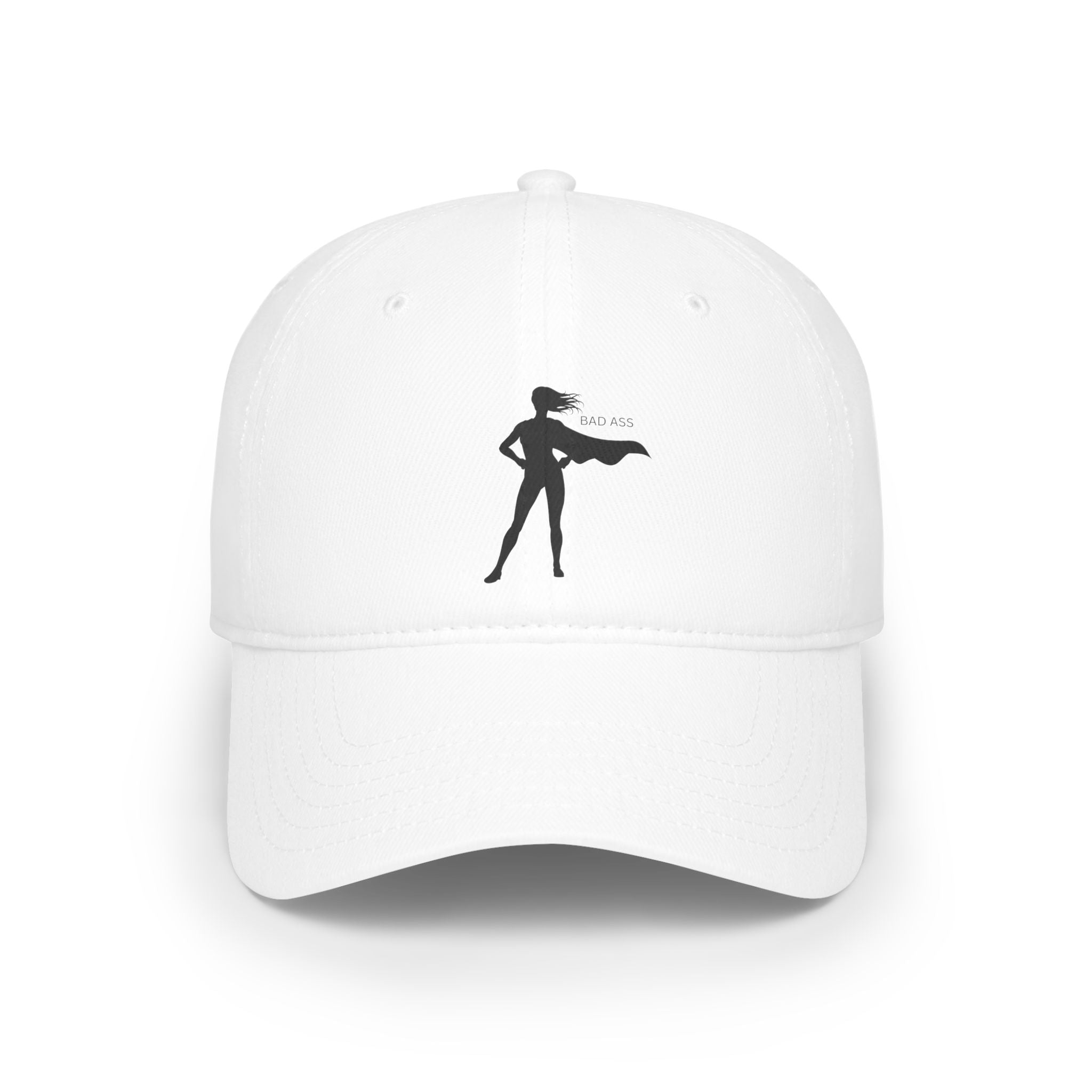 Bad Ass Superhero Silhouette Low Profile Cap | Retro Heroine Baseball Cap