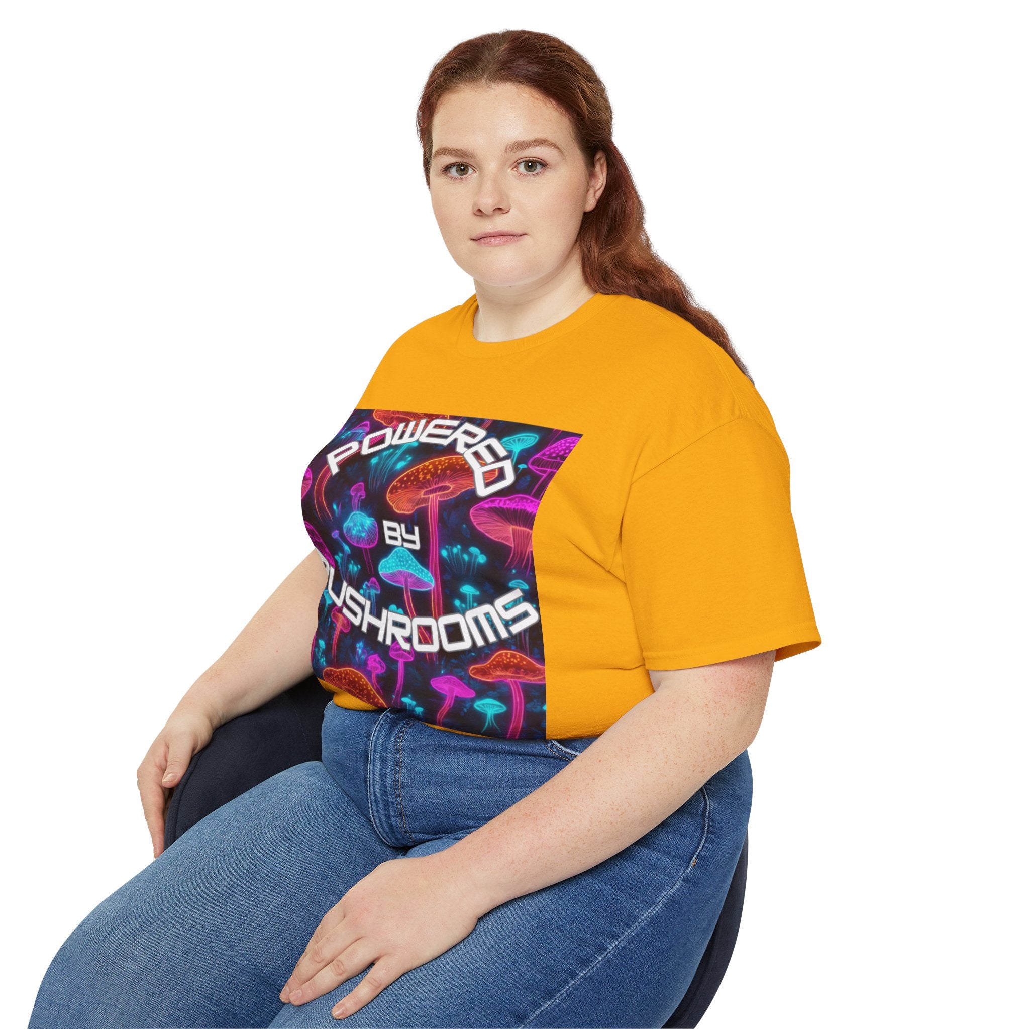 Powered by Mushrooms Funky Unisex Graphic Shirt
