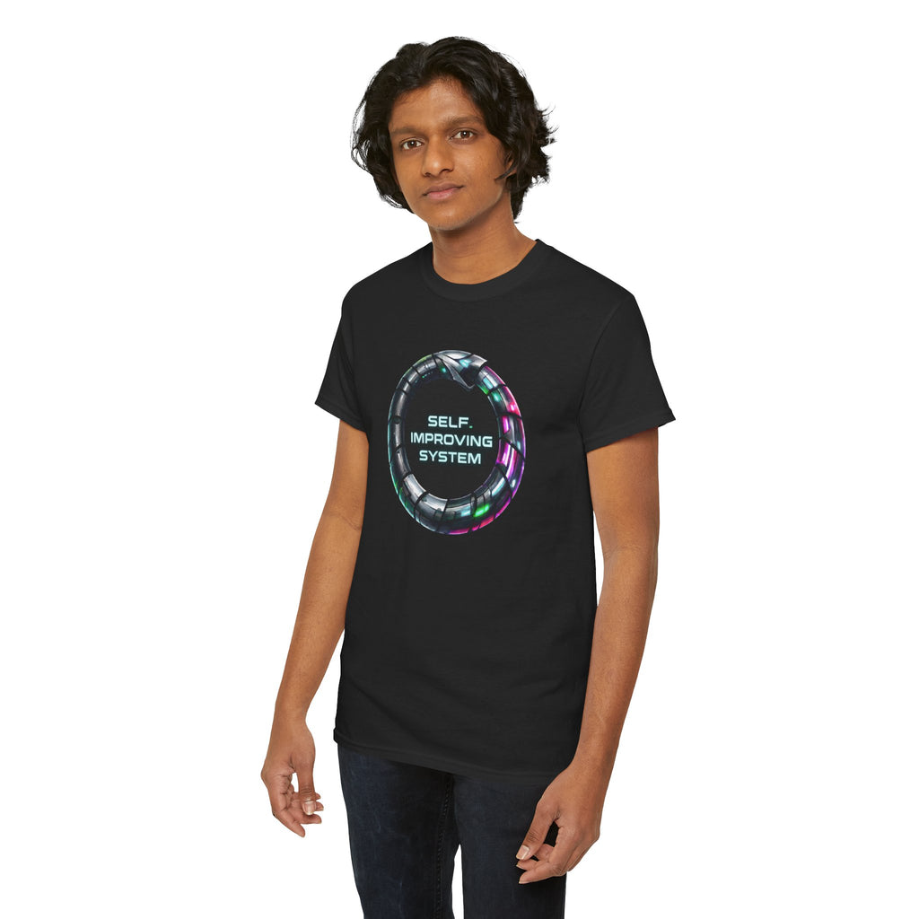 Self Improving System T-Shirt | Retro Futuristic Ouroboros Tee