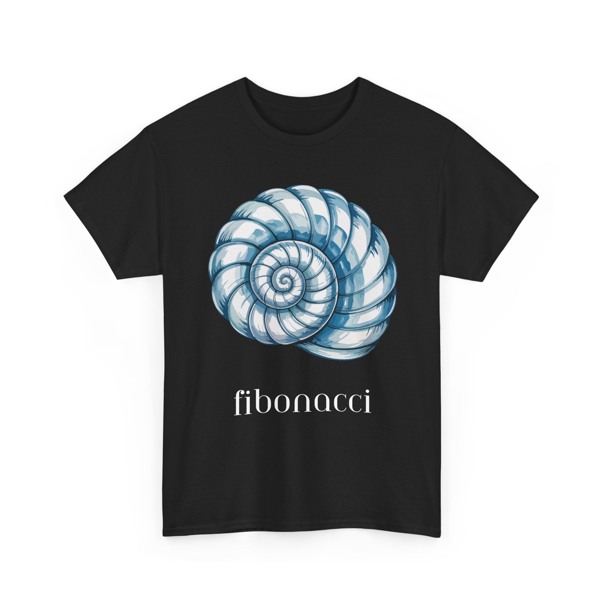 Fibonacci Spiral Tee, Unisex Heavy Cotton Shirt