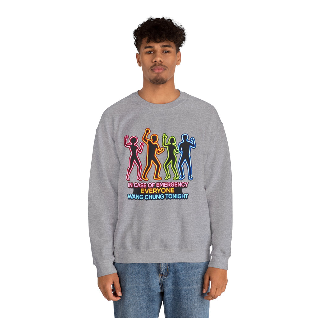 Emergency Everyone Wang Chung Tonight Sweatshirt, Cozy Playful Crewneck, Fun Gift for Music Lovers, Unisex Apparel