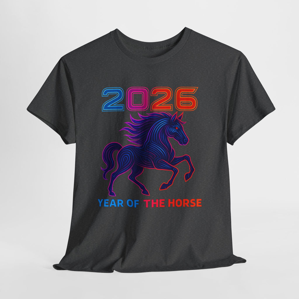 2026 Year of the Horse T-Shirt | Neon Stallion Graphic Tee