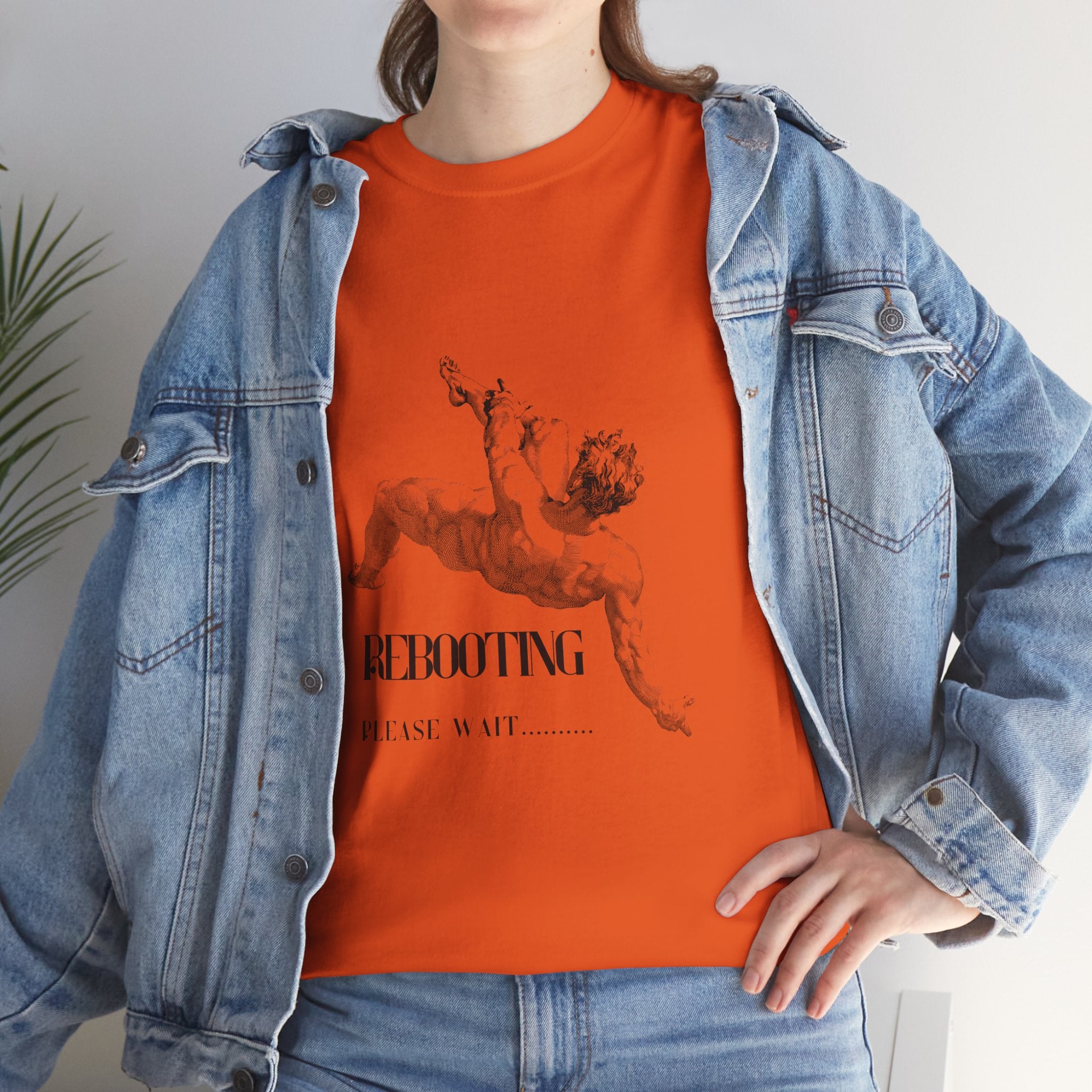 Rebooting Please Wait...  Artistic Unisex Heavy Cotton Tee - Perfect for Casual Wear, Unique Gift, Birthday, or Art Lovers
