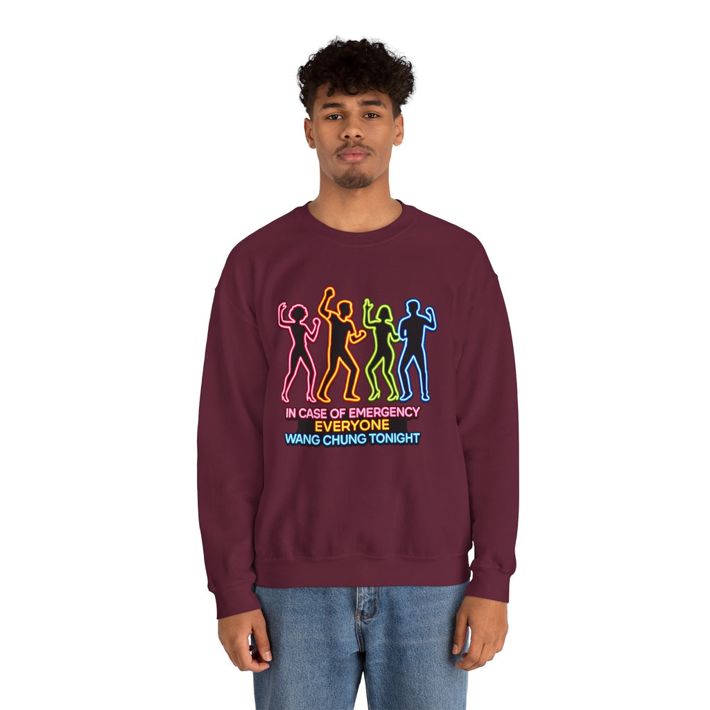 Emergency Everyone Wang Chung Tonight Sweatshirt, Cozy Playful Crewneck, Fun Gift for Music Lovers, Unisex Apparel