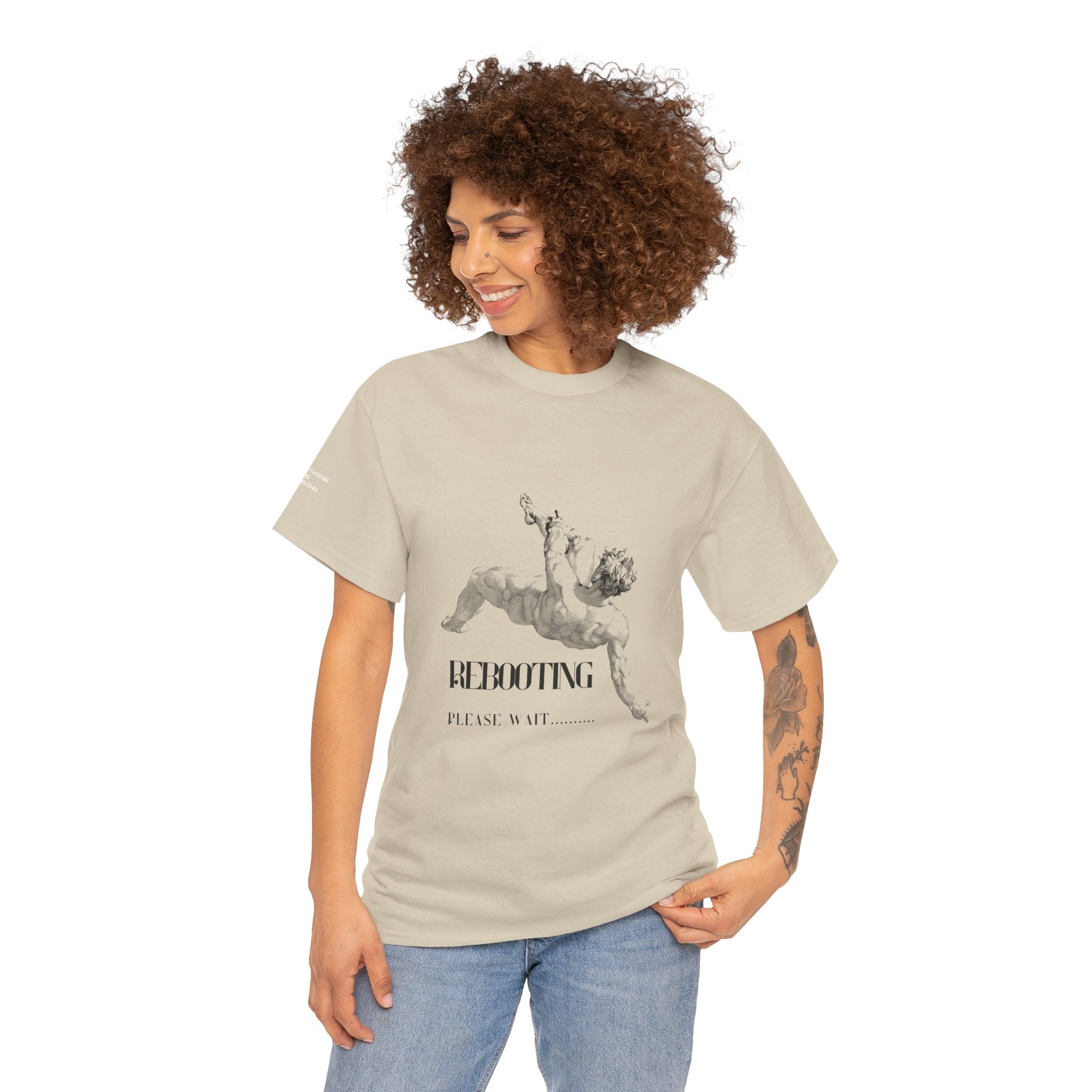 Rebooting Please Wait...  Artistic Unisex Heavy Cotton Tee - Perfect for Casual Wear, Unique Gift, Birthday, or Art Lovers