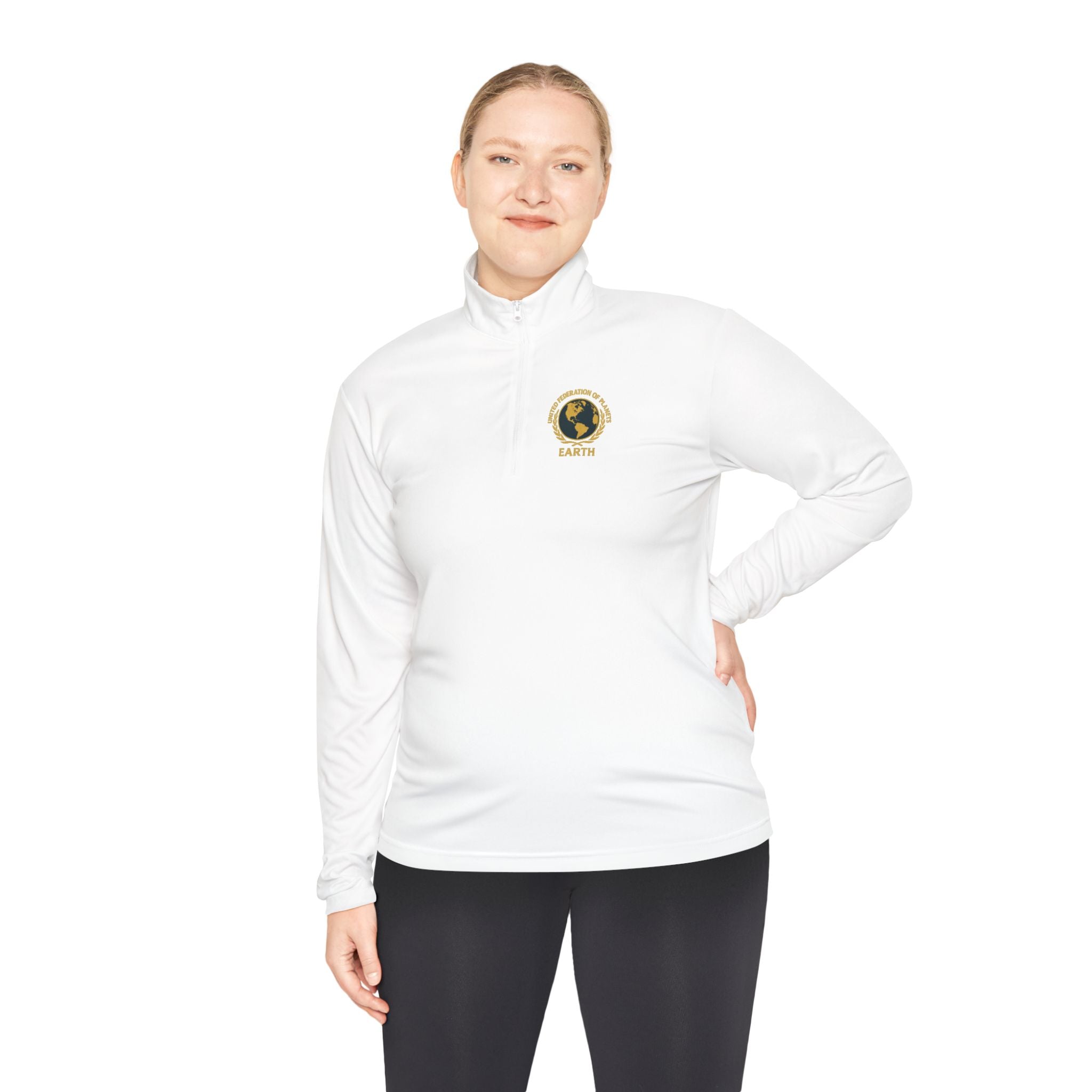 Star Trek United Federation of Planets Unisex Quarter-Zip Pullover - Comfortable, Stylish Outerwear for Outdoor Adventures, Casual Wear,