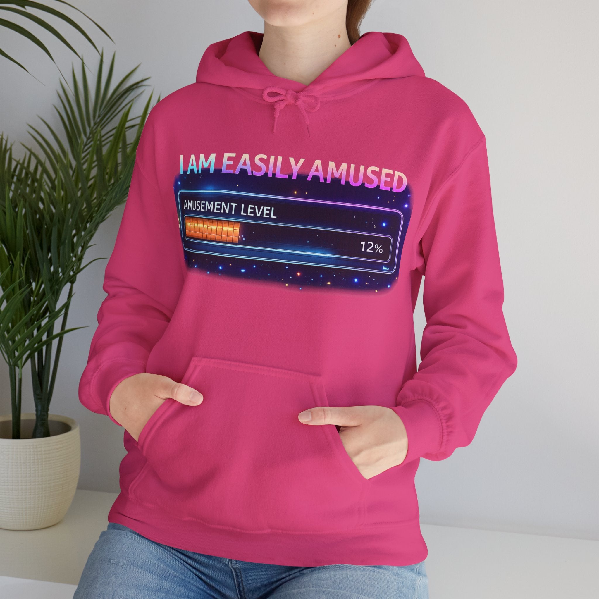 I Am Easily Amused Level Meter Hoodie | Funny Gamer Sweatshirt