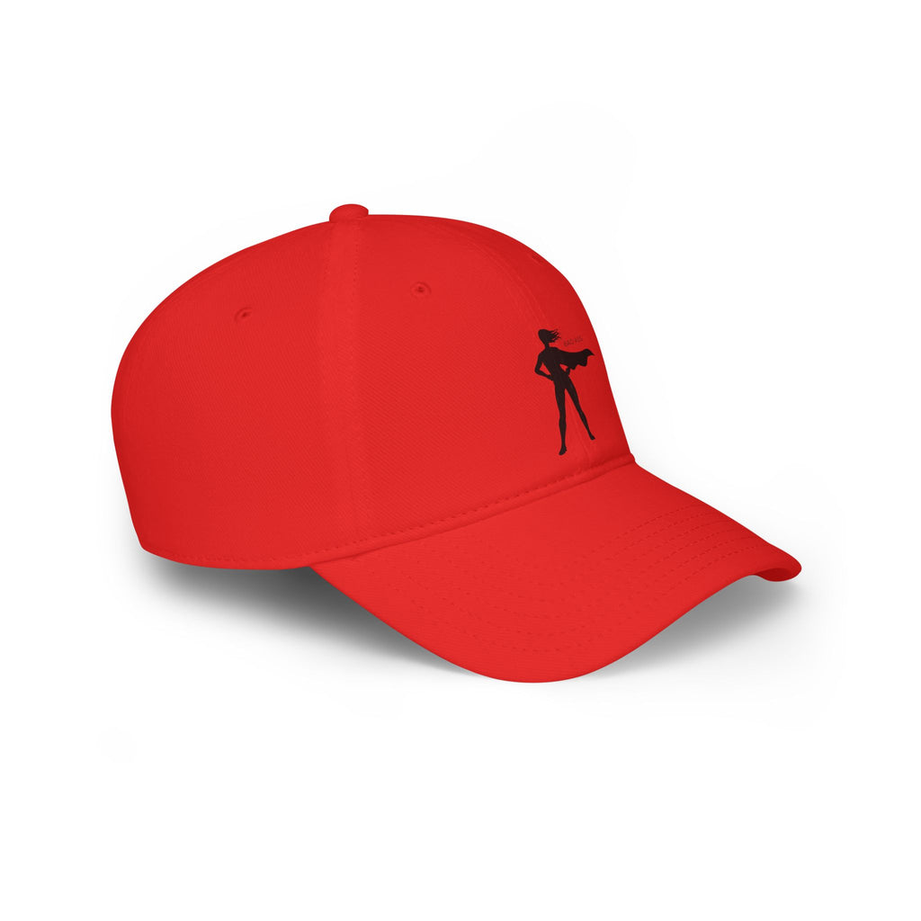 Bad Ass Superhero Silhouette Low Profile Cap | Retro Heroine Baseball Cap