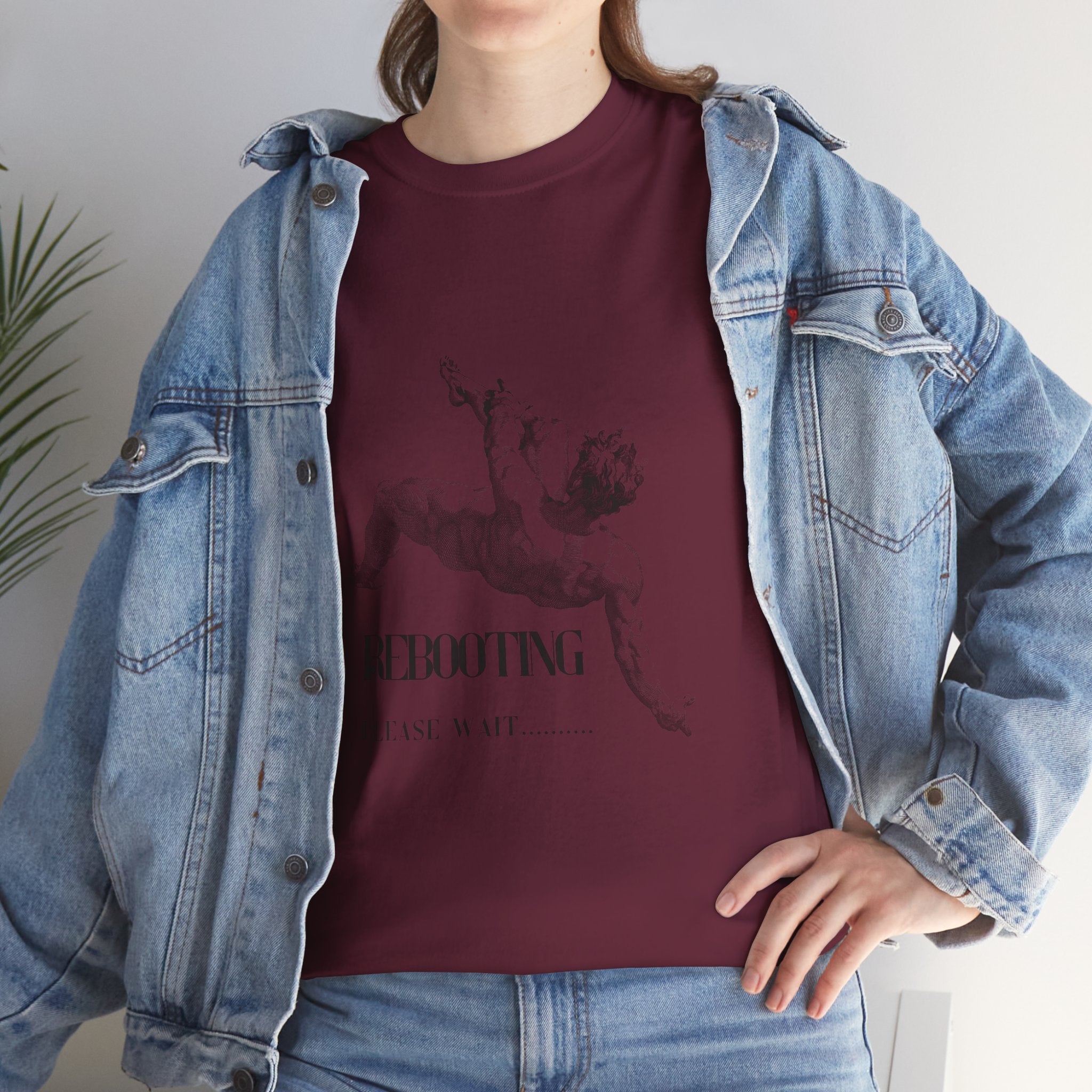 Rebooting Please Wait...  Artistic Unisex Heavy Cotton Tee - Perfect for Casual Wear, Unique Gift, Birthday, or Art Lovers