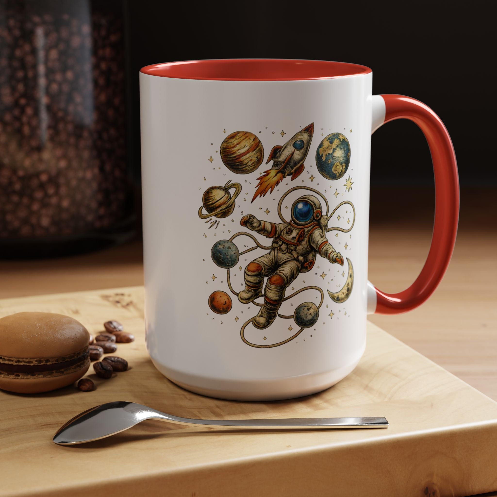 Astronaut in Space Coffee Mug | Rocket Planets Solar System