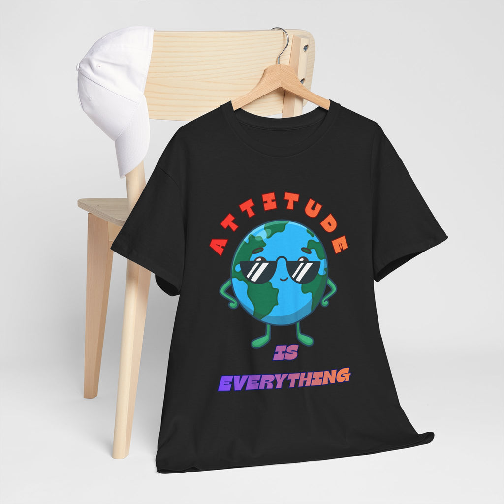Attitude Is Everything Earth Character T-Shirt | Cute Planet Graphic Tee
