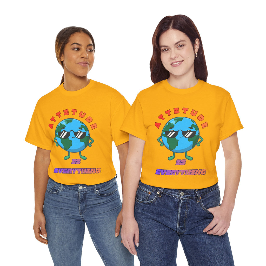 Attitude Is Everything Earth Character T-Shirt | Cute Planet Graphic Tee