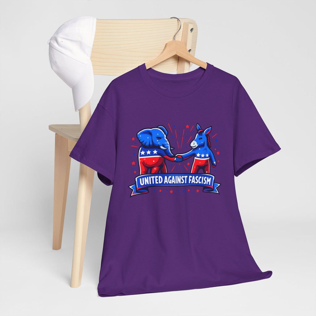 United Against Fascism Democratic Donkey and Republican Elephant T-Shirt