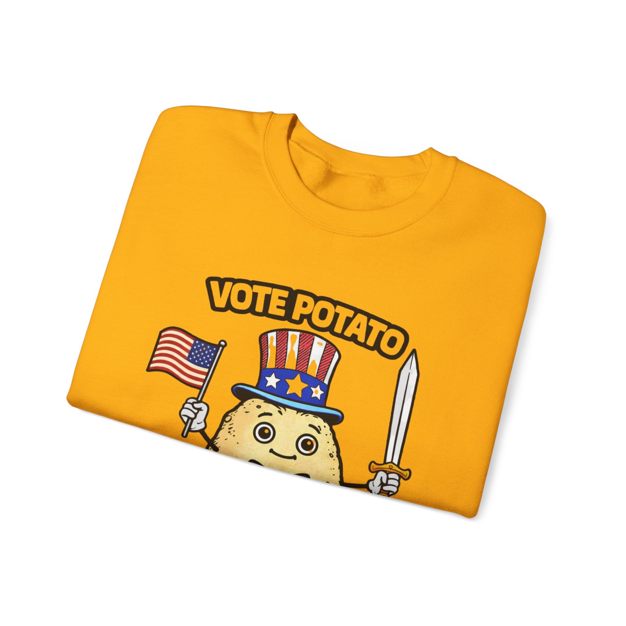 Vote Potato cartoon politician Crewneck Sweatshirt | Change From The Ground Up