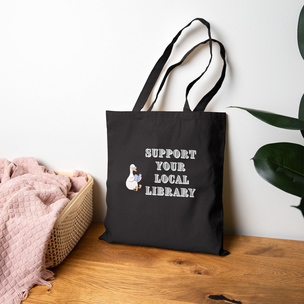 Support Your Local Library Canvas Book Tote Bag