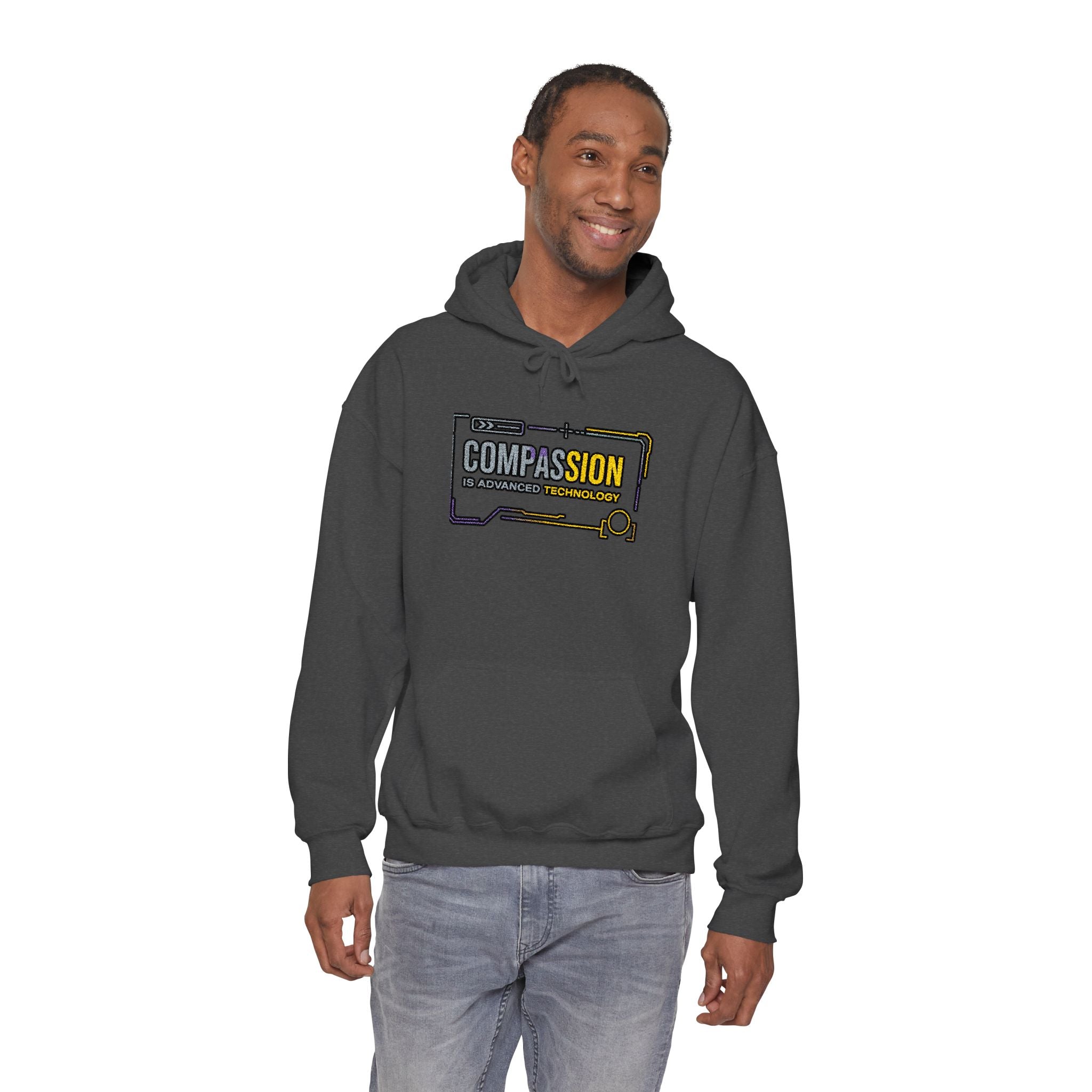 Compassion is Advanced Technology Embroidered Hoodie