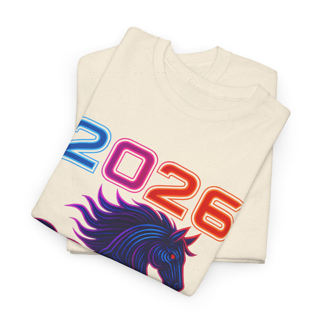 2026 Year of the Horse T-Shirt | Neon Stallion Graphic Tee