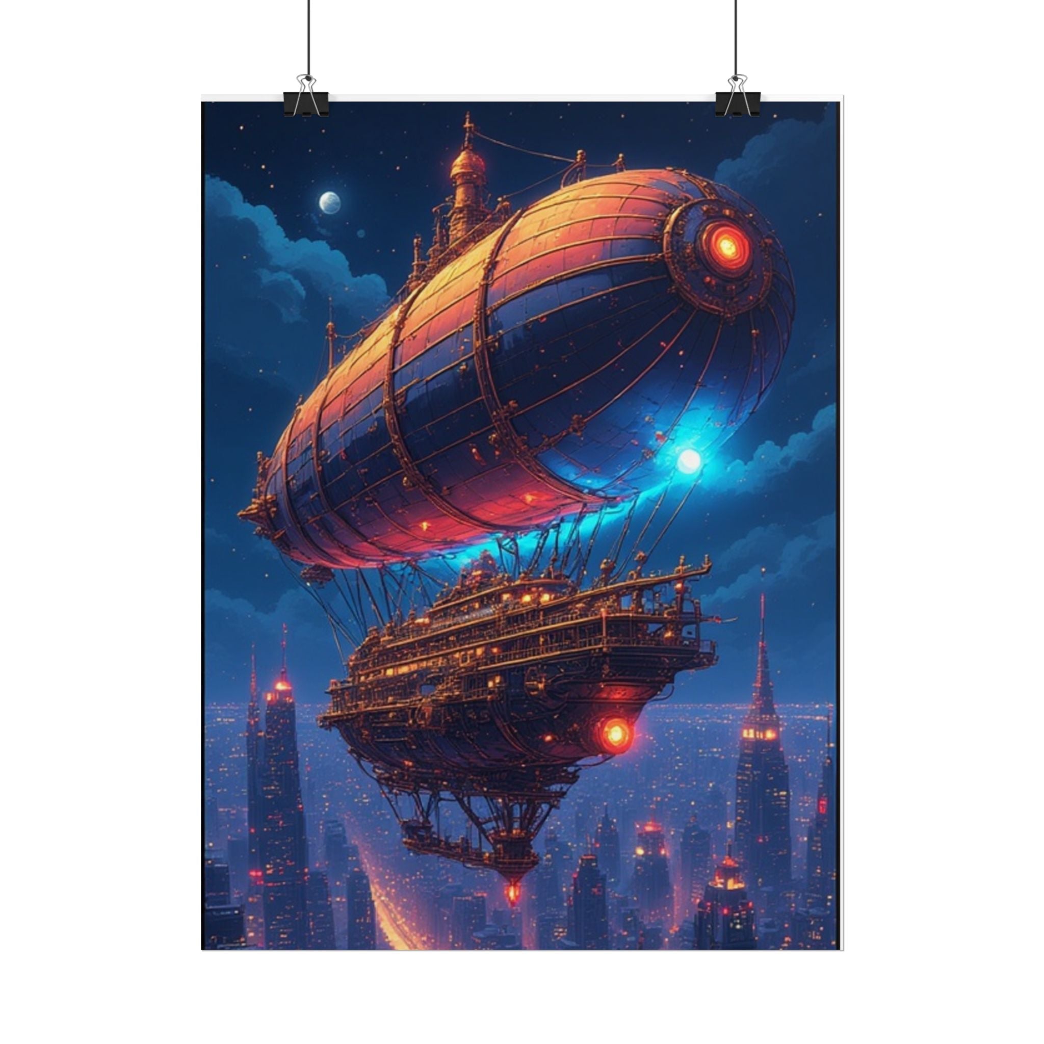 Wild Blue Yonder Steampunk Airship Art Print
