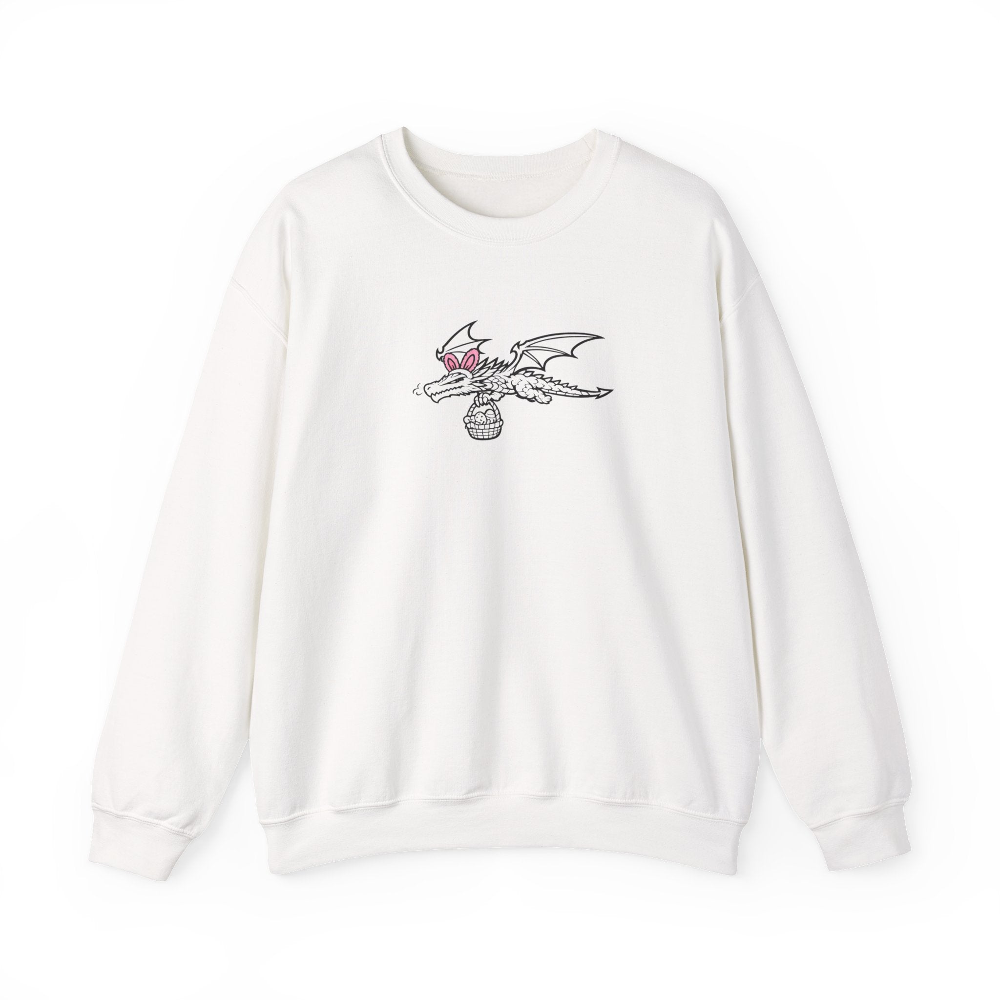 Easter Dragon Holding Easter Basket Crewneck Sweatshirt
